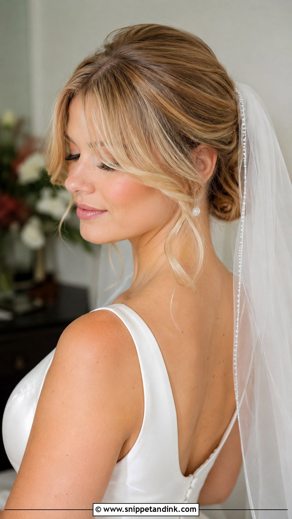 Bridal Hair With Fringe And Veil - Snippet and Ink - 20 Bridal Hair with Fringe Ideas