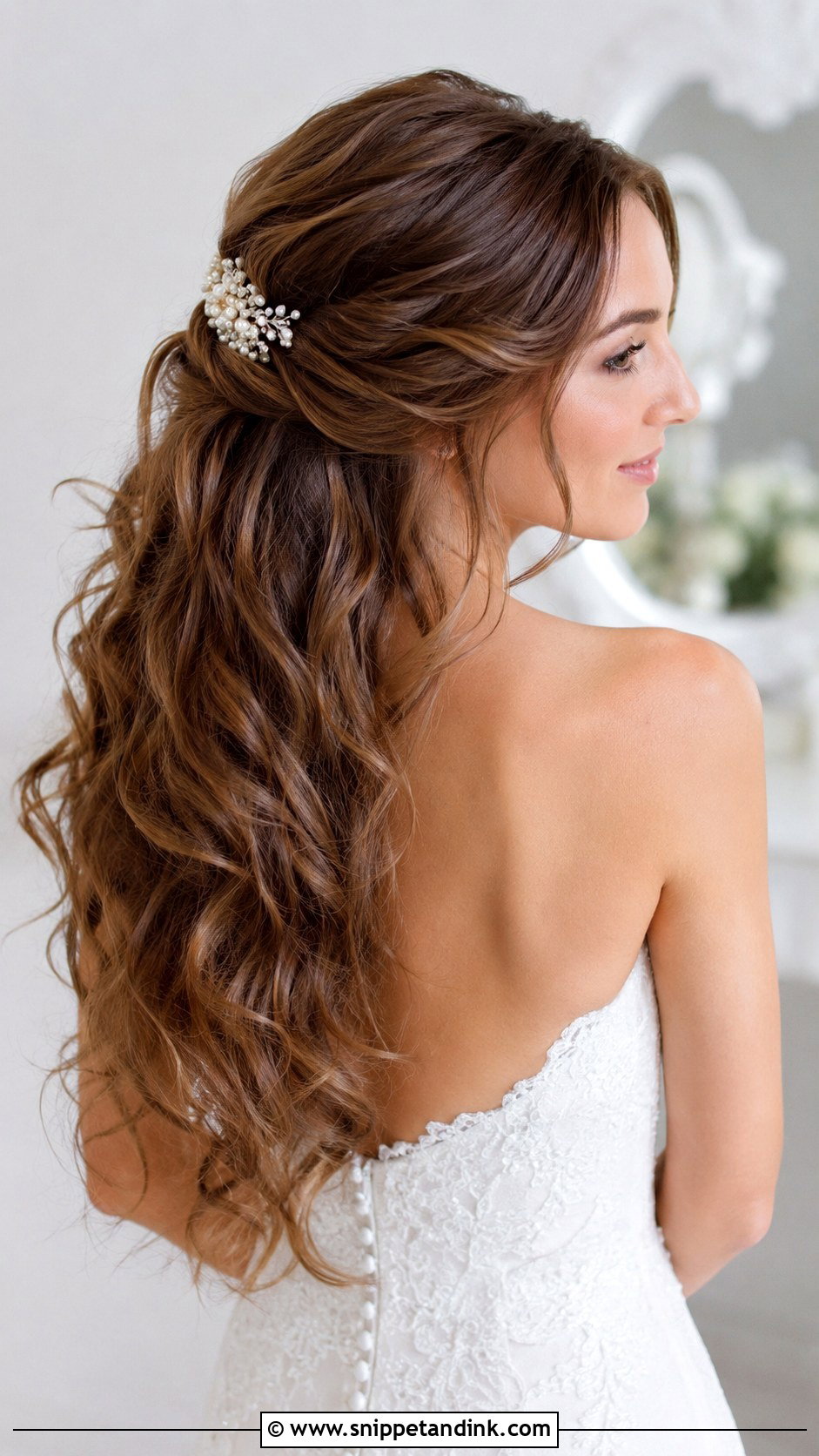 Bridal Hair With Half Up Headpiece - Snippet and Ink - 20 Bridal Hair with Headpiece Ideas