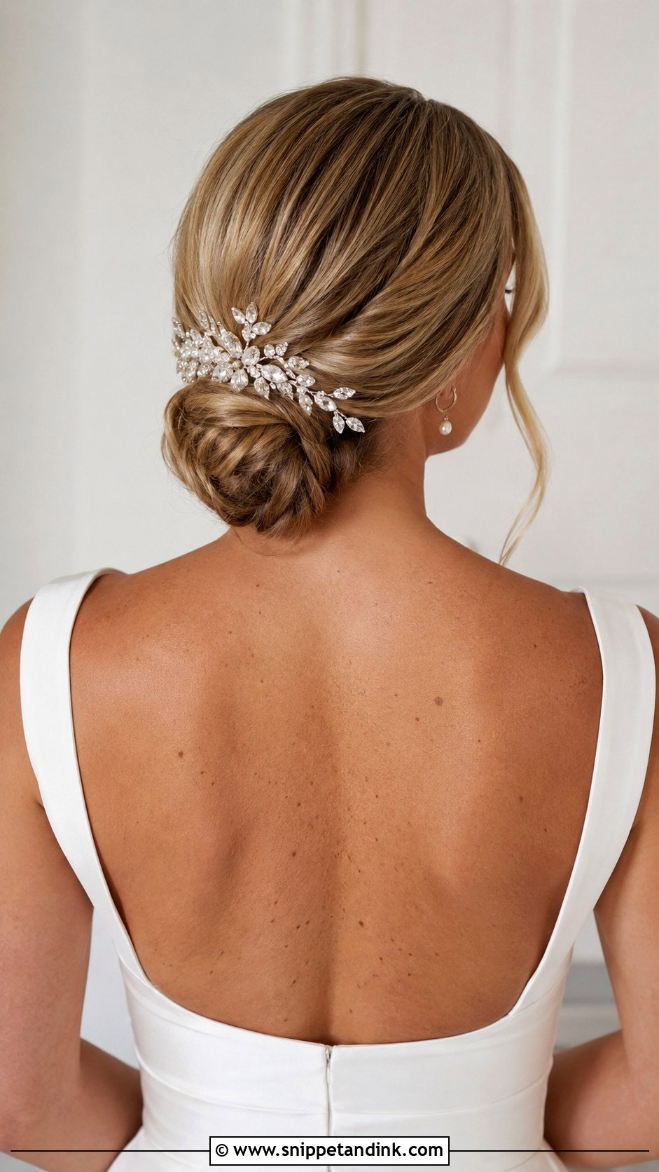 Bridal Hair With Low Bun And Comb - Snippet and Ink - 20 Bridal Hair with Headpiece Ideas