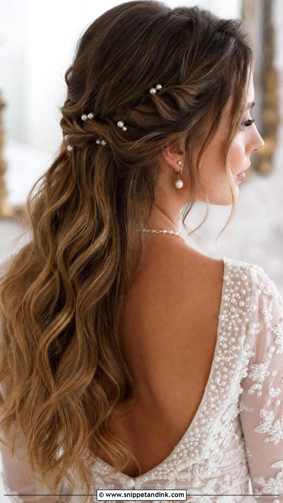 Bridal Hair With Pearl Accents - Snippet and Ink - 20 Soft Bridal Hair Ideas