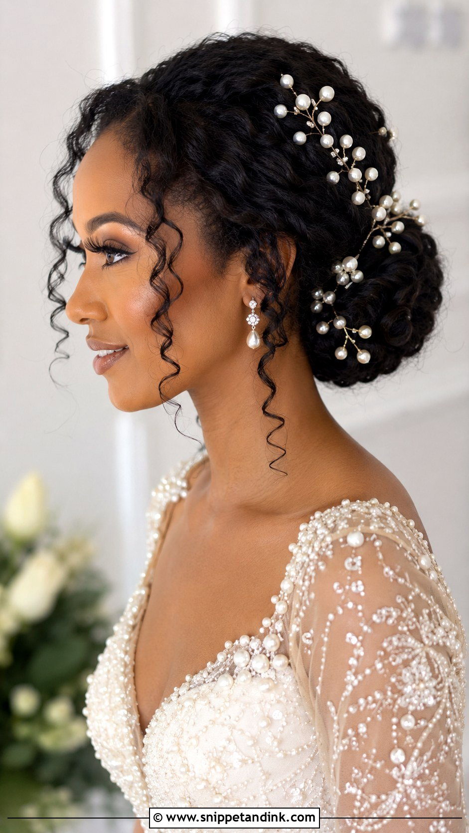 Bridal Hair With Pearl Accessories - Snippet and Ink - 20 Bridal Hair for Black Women Ideas
