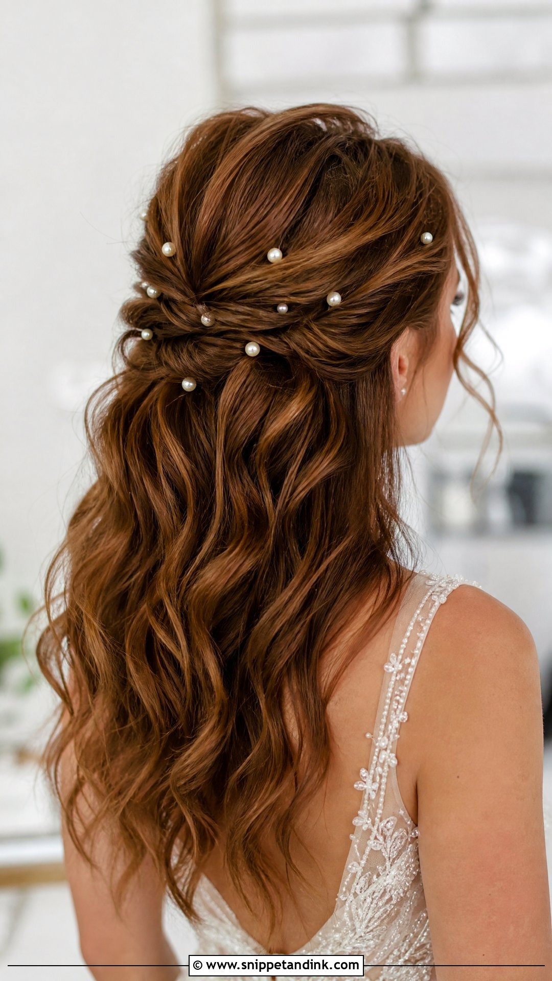 Bridal Hair With Pearl Accessories - Snippet and Ink - 15 Bridal Hair Aesthetic Ideas