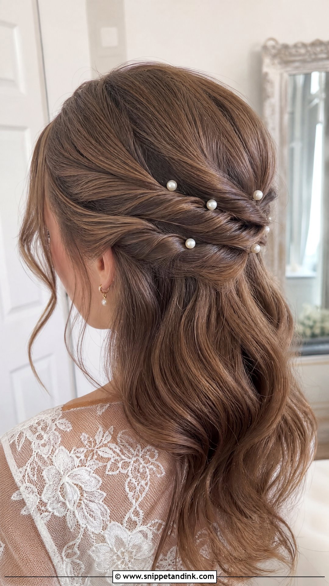 Bridal Hair With Pearl Pins Tutorial - Snippet and Ink - 15 Bridal Hair Tutorial Videos