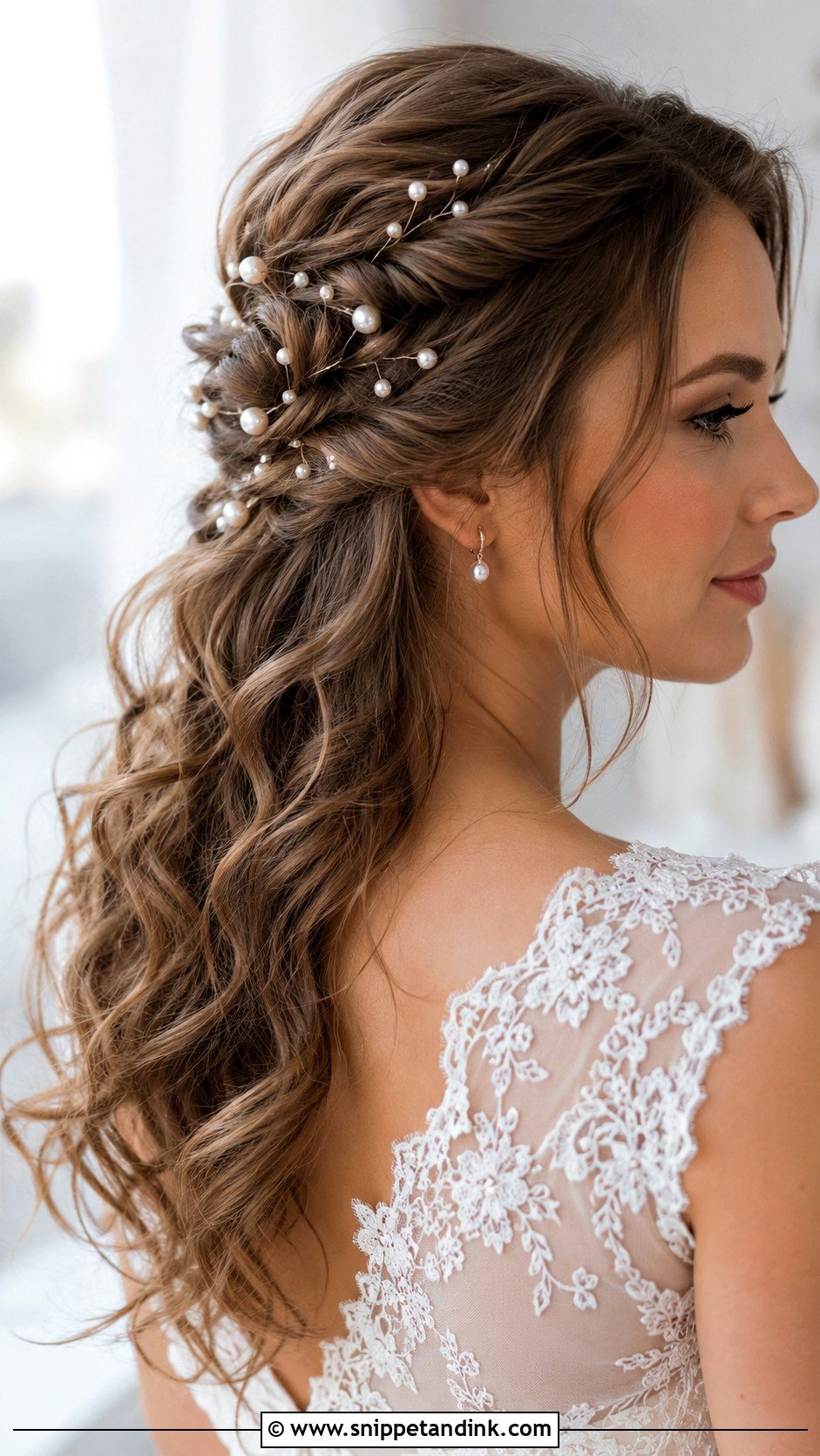 Bridal Hair With Pearl Pins - Snippet and Ink - 15 Romantic Bridal Hairstyles