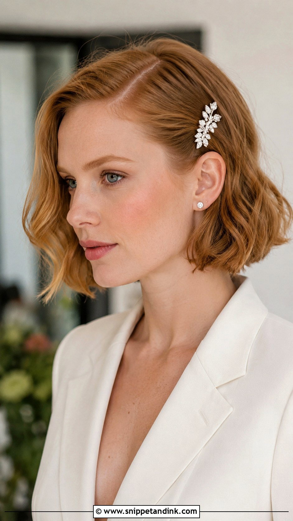 Bridal Hair With Short Hair Headpiece - Snippet and Ink - 20 Bridal Hair with Headpiece Ideas