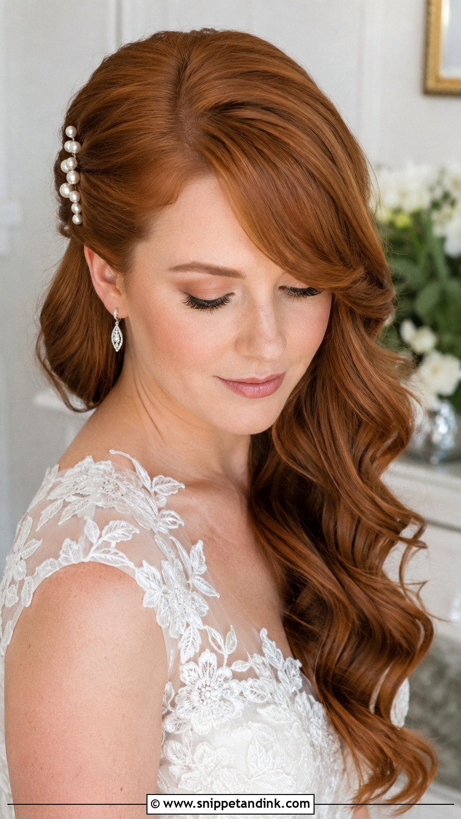 Bridal Hair With Side Fringe - Snippet and Ink - 20 Bridal Hair with Fringe Ideas