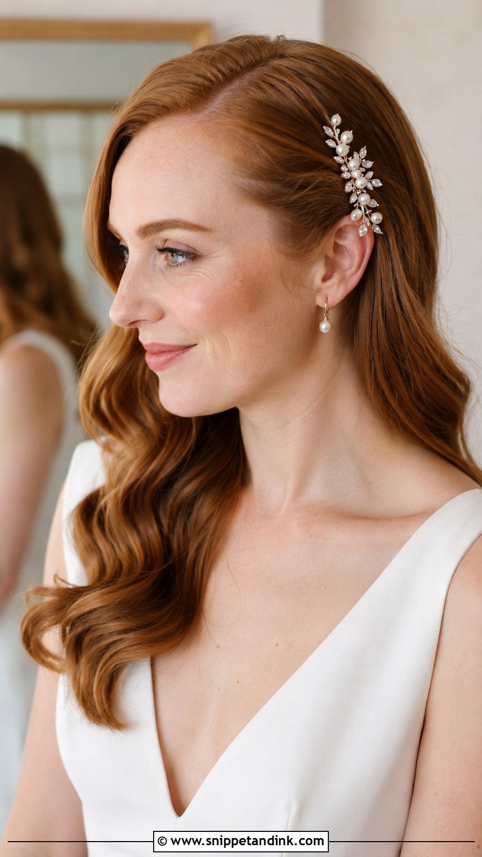 Bridal Hair With Side Hair Clip - Snippet and Ink - 20 Bridal Hair with Headpiece Ideas