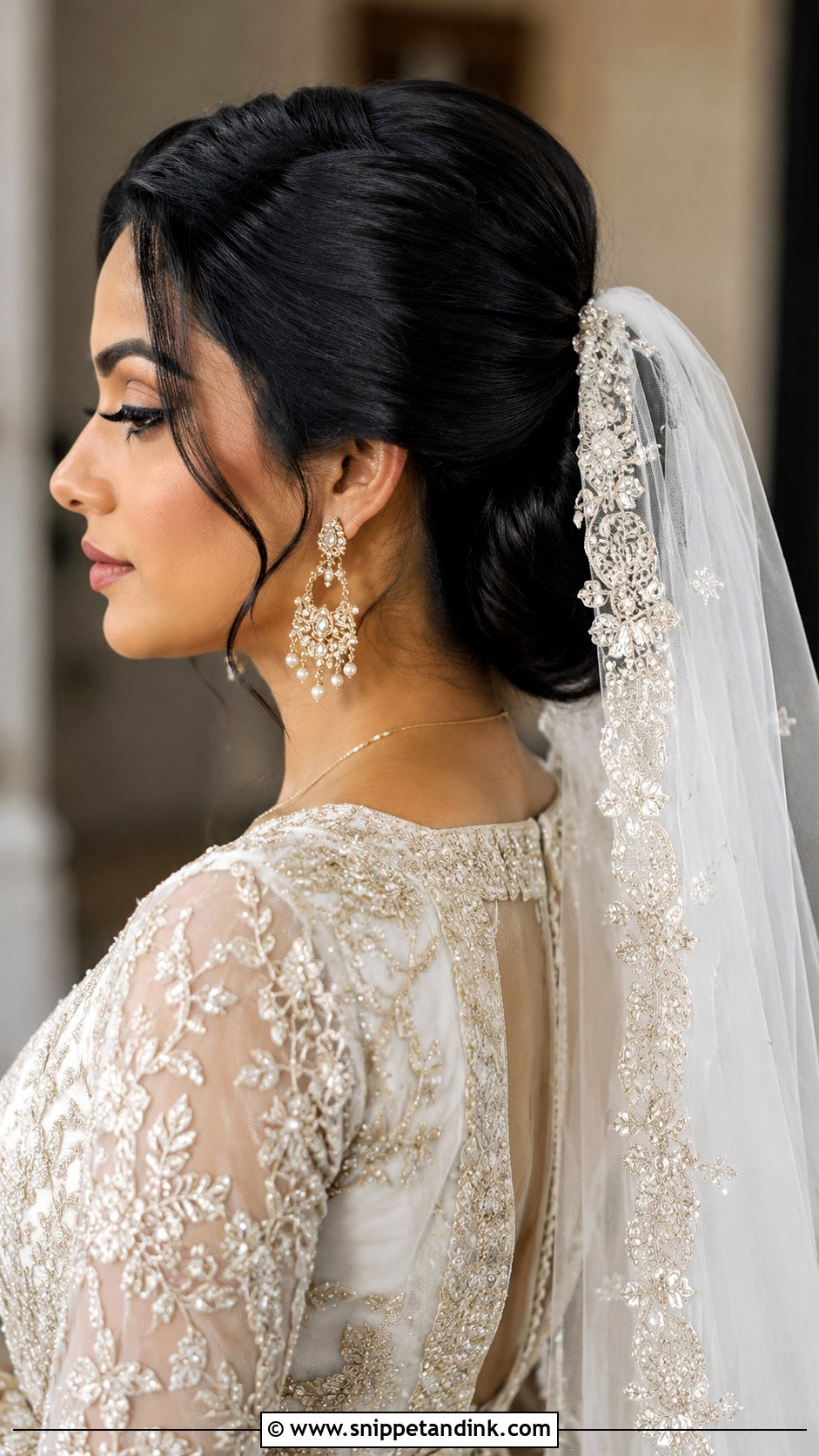 Bridal Hair With Veil - Snippet and Ink - 20 Clean Bridal Hair Ideas