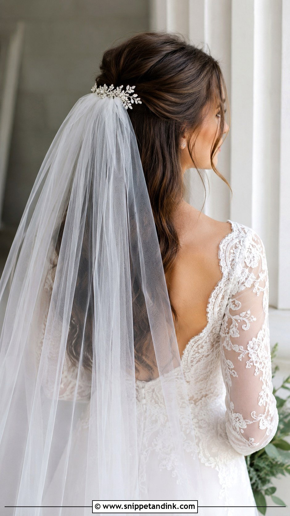 Bridal Hair With Veil - Snippet and Ink - 20 Hair Inspo for Wedding Ideas