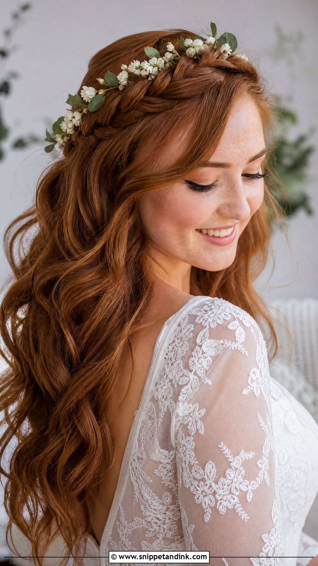 Bridal Hair Wreath With Braided Crown - Snippet and Ink - 15 Bridal Hair Wreath Ideas