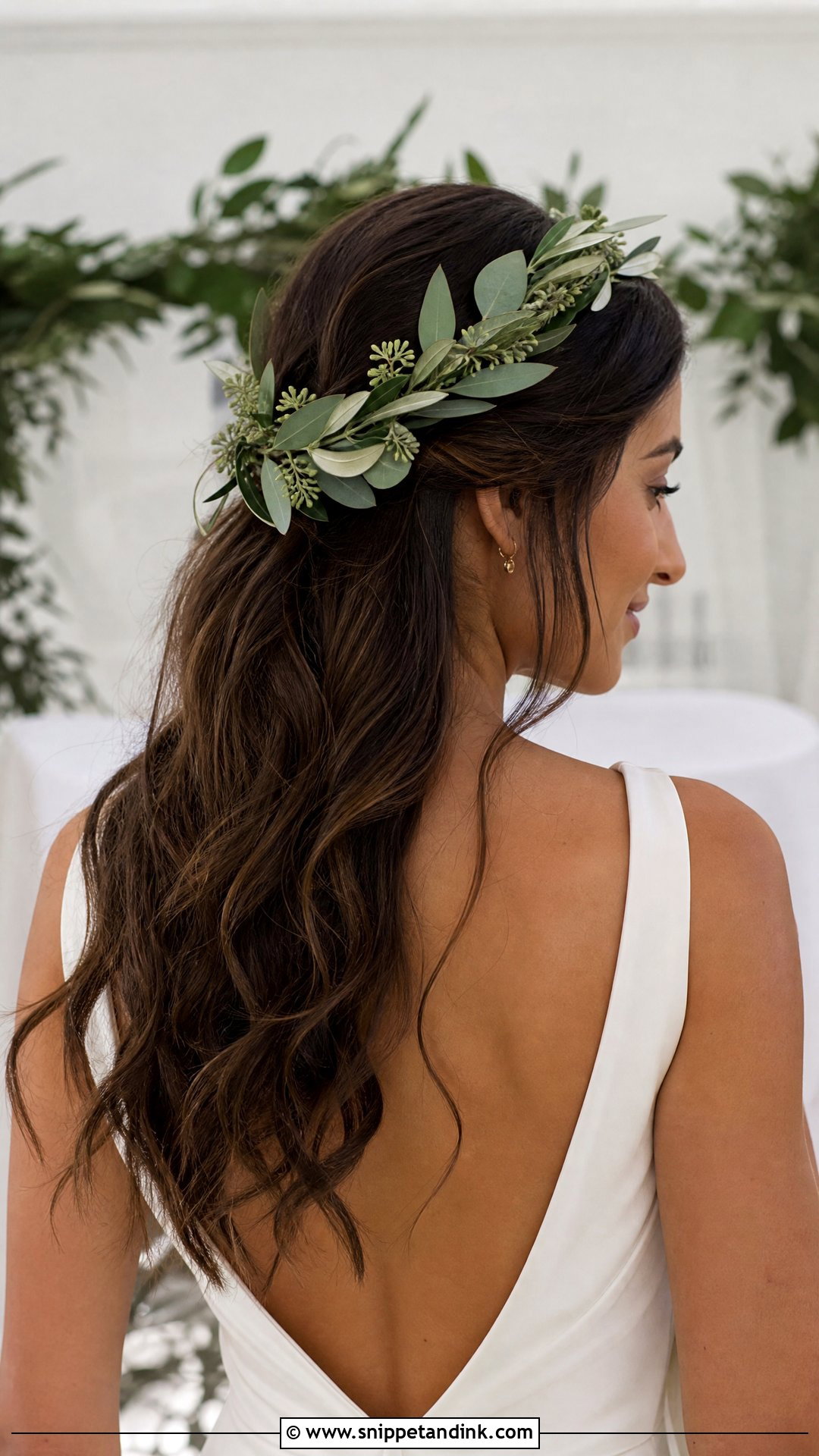 Bridal Hair Wreath With Greenery - Snippet and Ink - 15 Bridal Hair Wreath Ideas