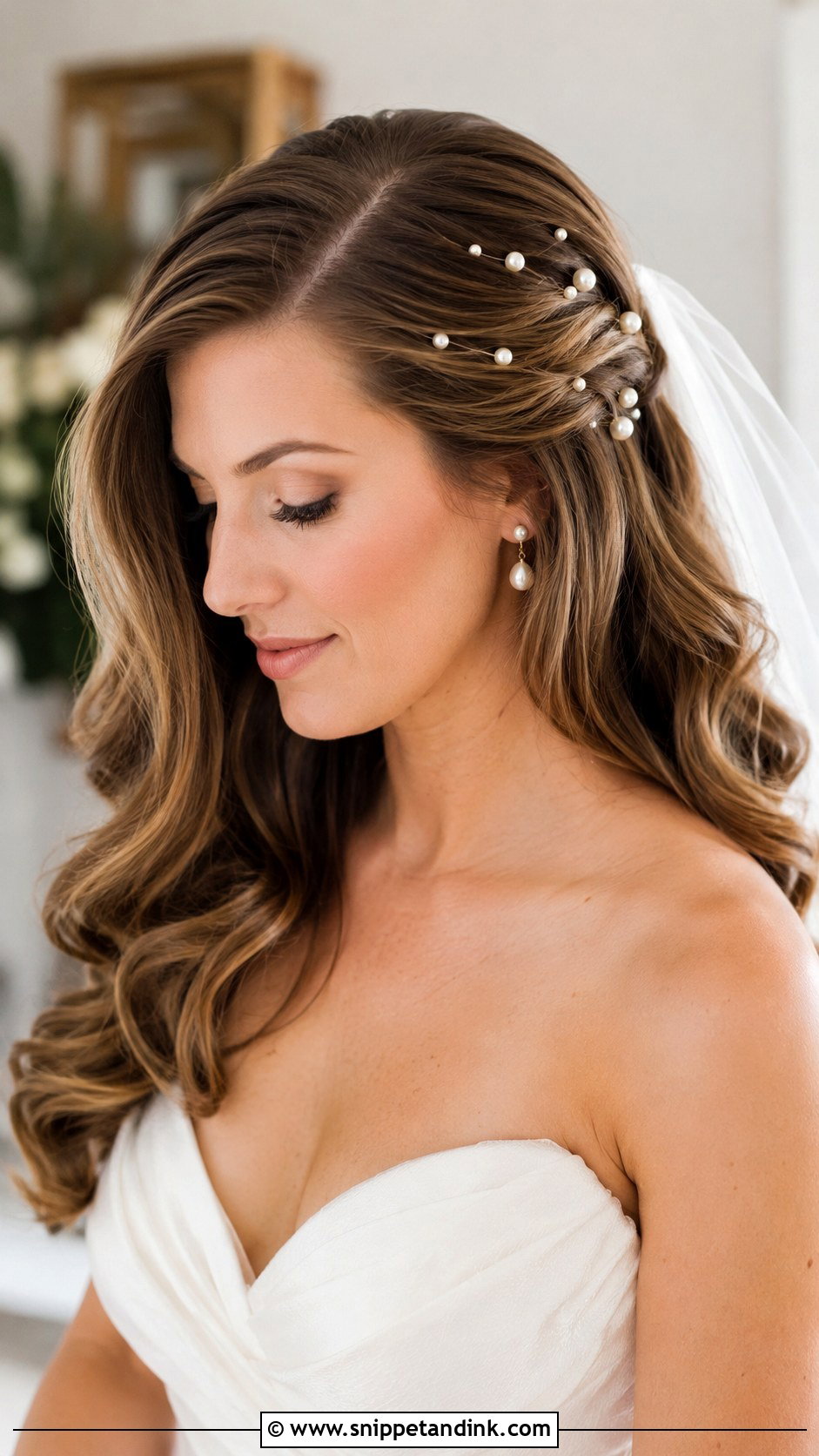 Bridal Hair with Pearl Pins - Snippet and Ink - 25 Wedding Hairstyles for Bride Down