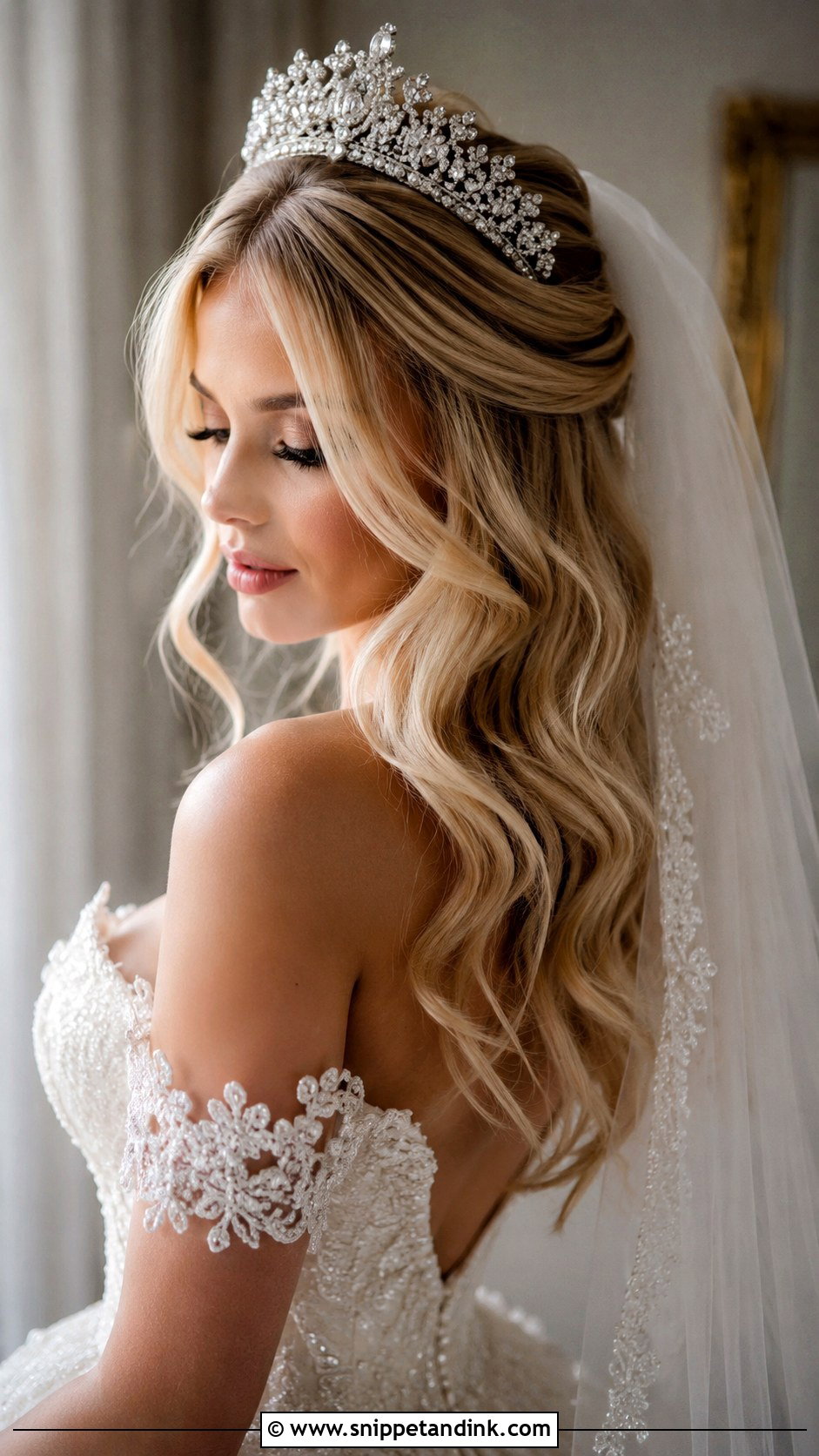 Bridal Hair with Tiara - Snippet and Ink - 25 Wedding Hairstyles for Bride Down