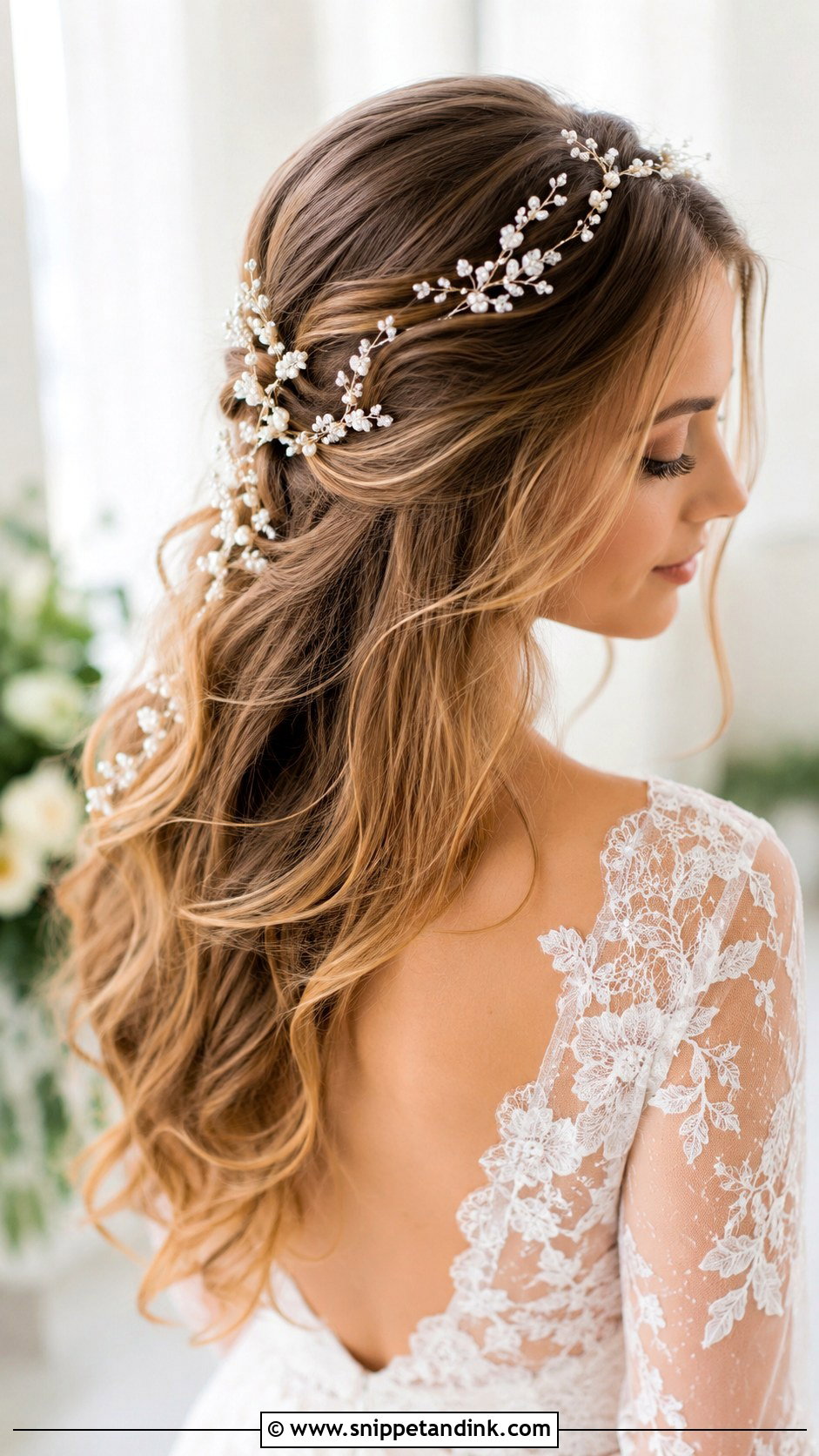 Bridal Hairstyle With Hair Vine - Snippet and Ink - 25 Romantic Bridal Hair Ideas
