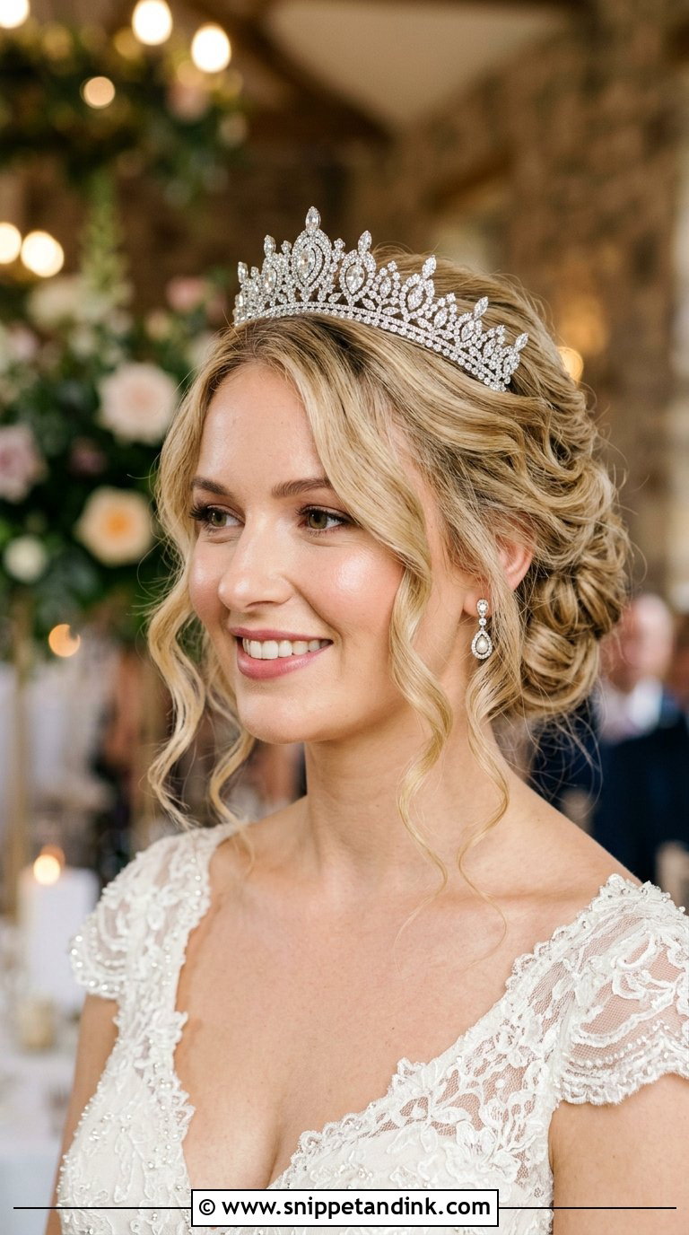 Bridal Hairstyle With Tiara - Snippet and Ink - 20 Bridal Hairstyles Front View