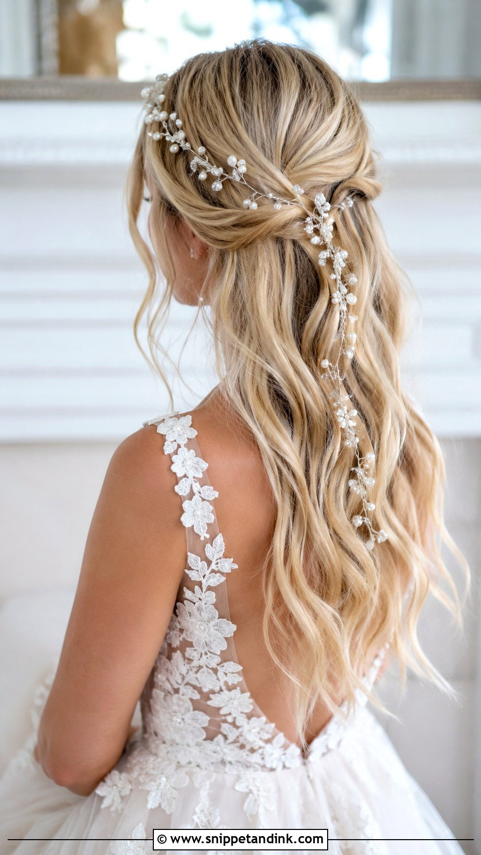 Bridal Hairstyle with Hair Vine - Snippet and Ink - 30 Hairstyle for Bride Ideas