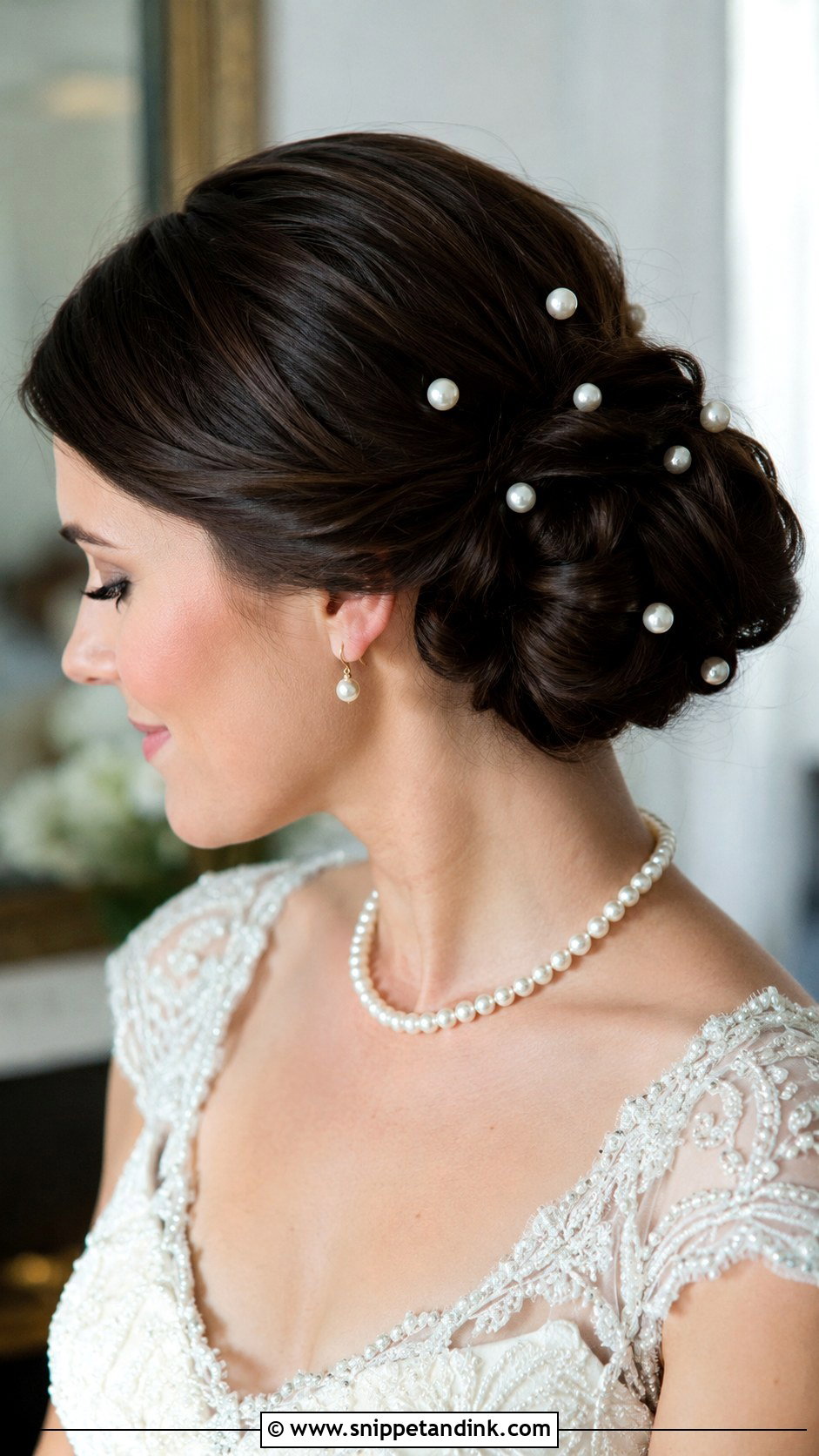 Bridal Hairstyle with Pearls - Snippet and Ink - 30 Hairstyle for Bride Ideas