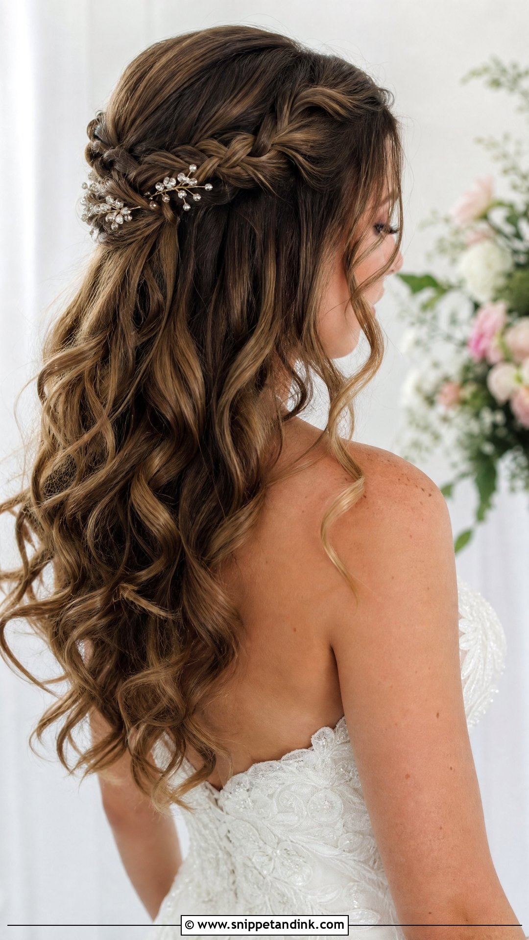 Bridal Half Up Braids With Curls - Snippet and Ink - 15 Bridal Half-Up Half-Down Hair Braid Ideas