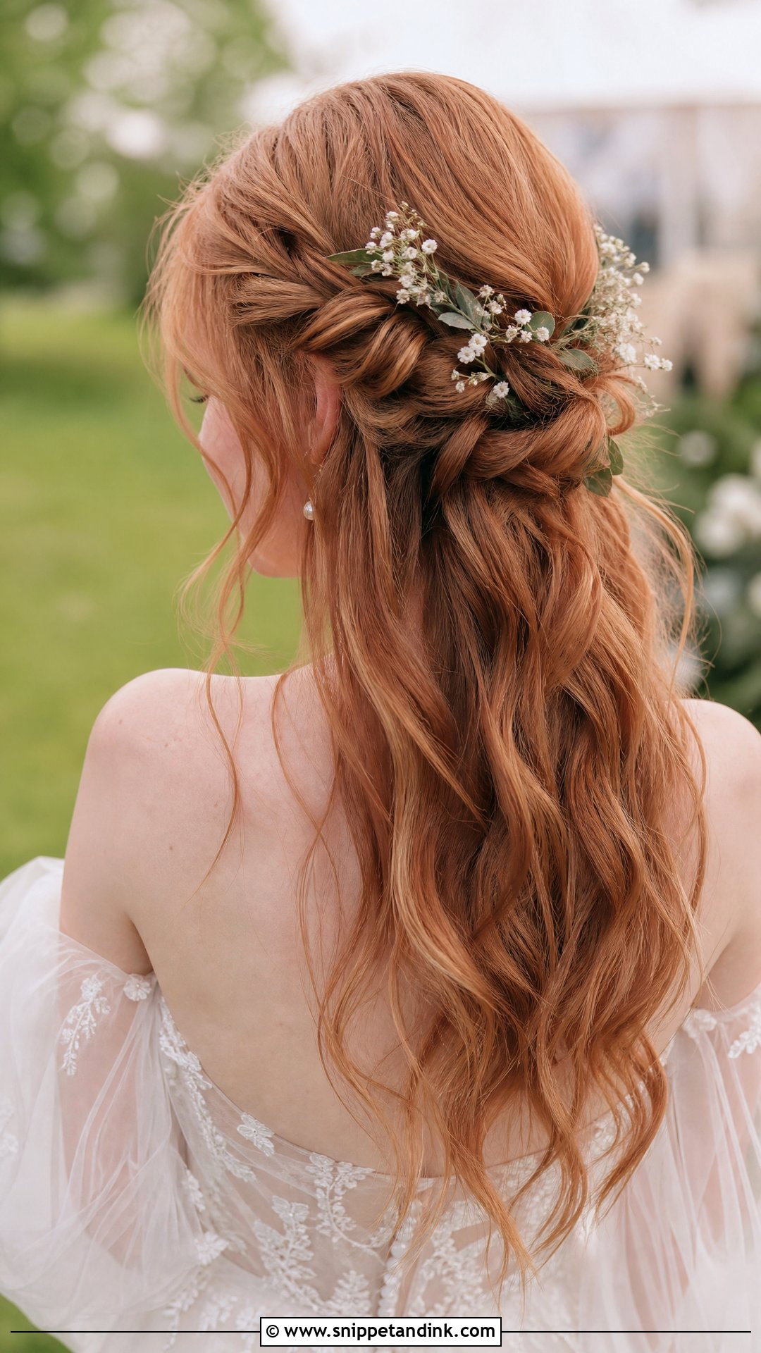 Bridal Half Up Braids With Flowers - Snippet and Ink - 15 Bridal Half-Up Half-Down Hair Braid Ideas