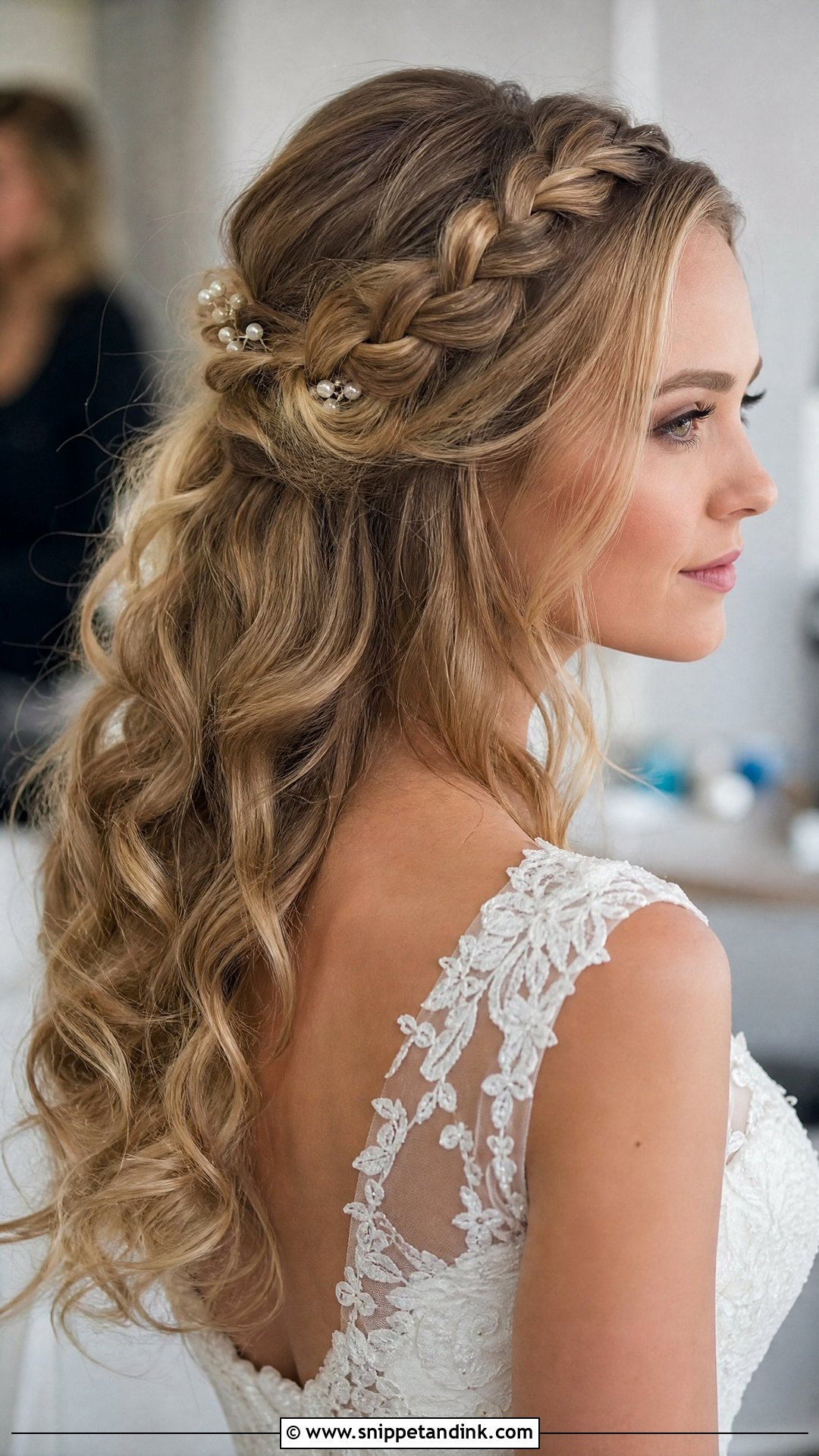Bridal Half Up Crown Braid - Snippet and Ink - 15 Bridal Half-Up Half-Down Hair Braid Ideas