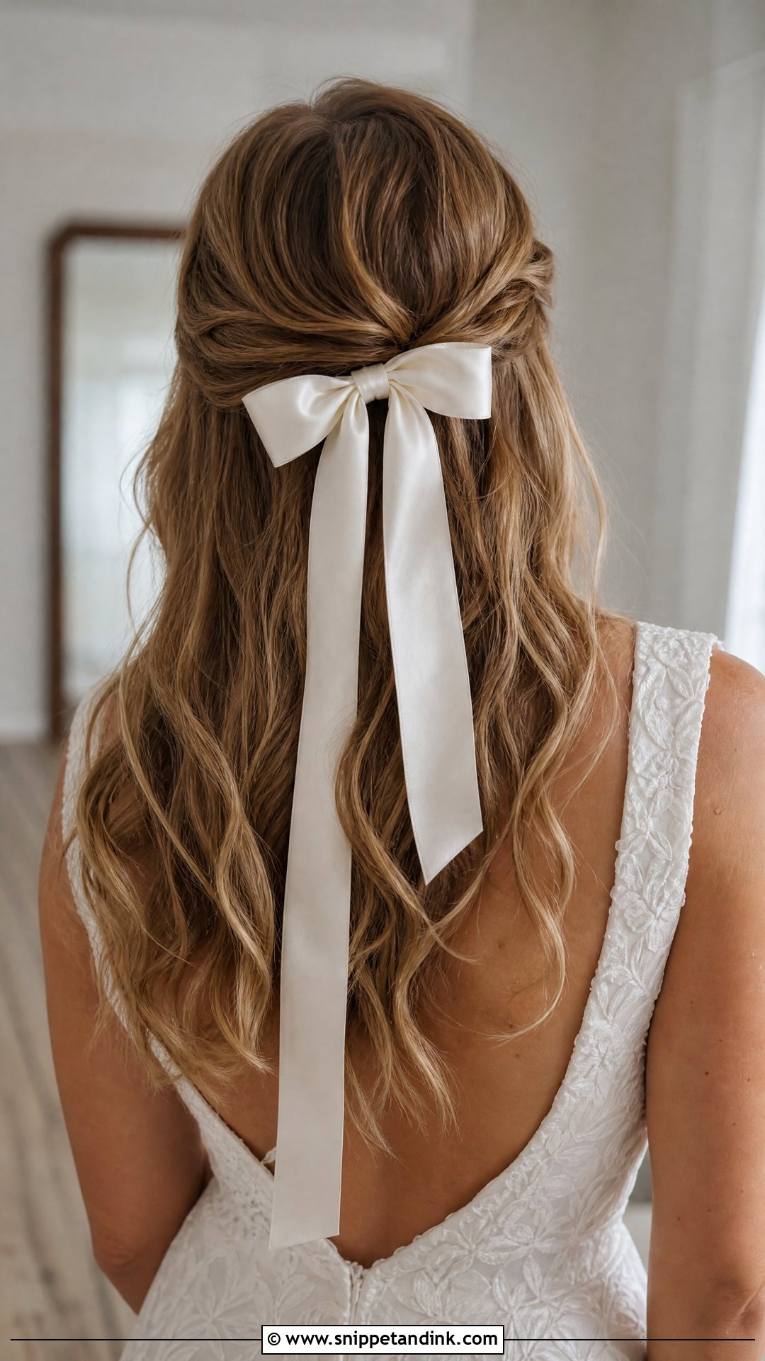 Bridal Half Up Hair With Bow - Snippet and Ink - 15 Bridal Hair Accessory Ideas