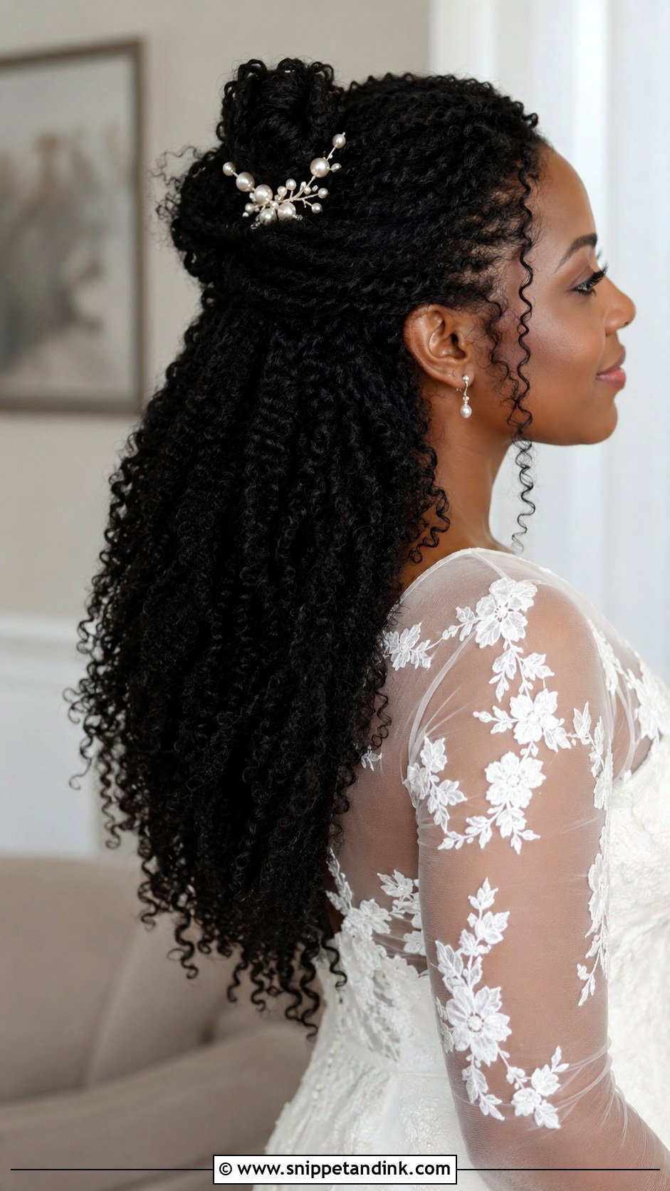 Bridal Half Up Half Down Black Hair - Snippet and Ink - 20 Bridal Hair Black Hair Ideas