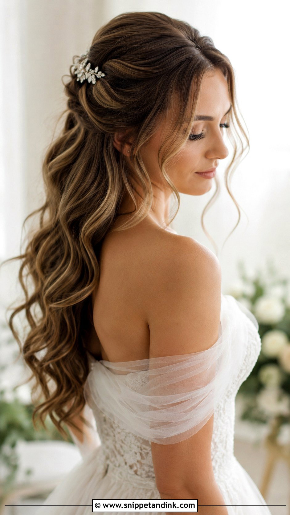 Bridal Half Up Half Down For Round Face - Snippet and Ink - 20 Bridal Hair Styles for Round Face