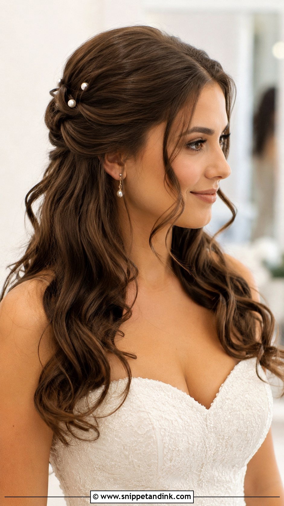 Bridal Half Up Half Down Hair - Snippet and Ink - 20 Chic Bridal Hair Ideas