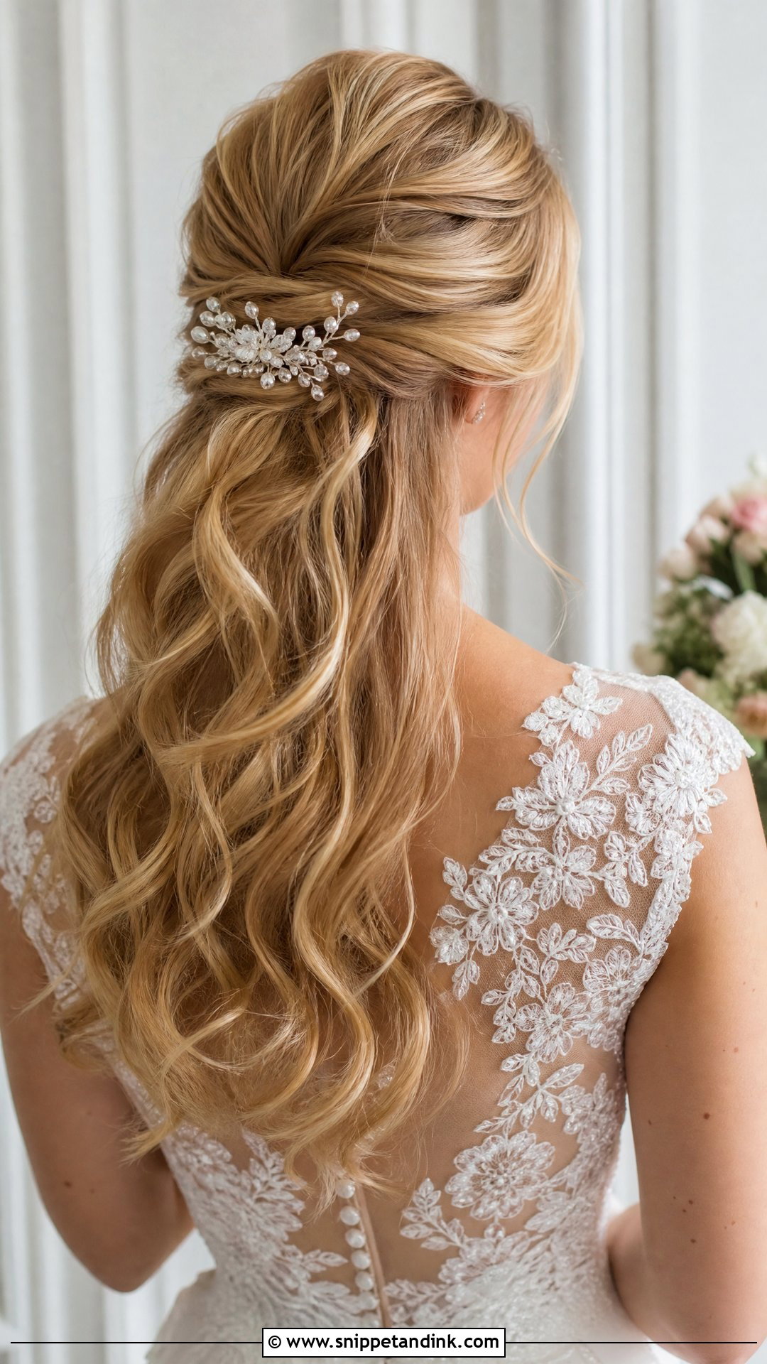 Bridal Half Up Half Down Hair - Snippet and Ink - 20 Unique Bridal Hair Ideas