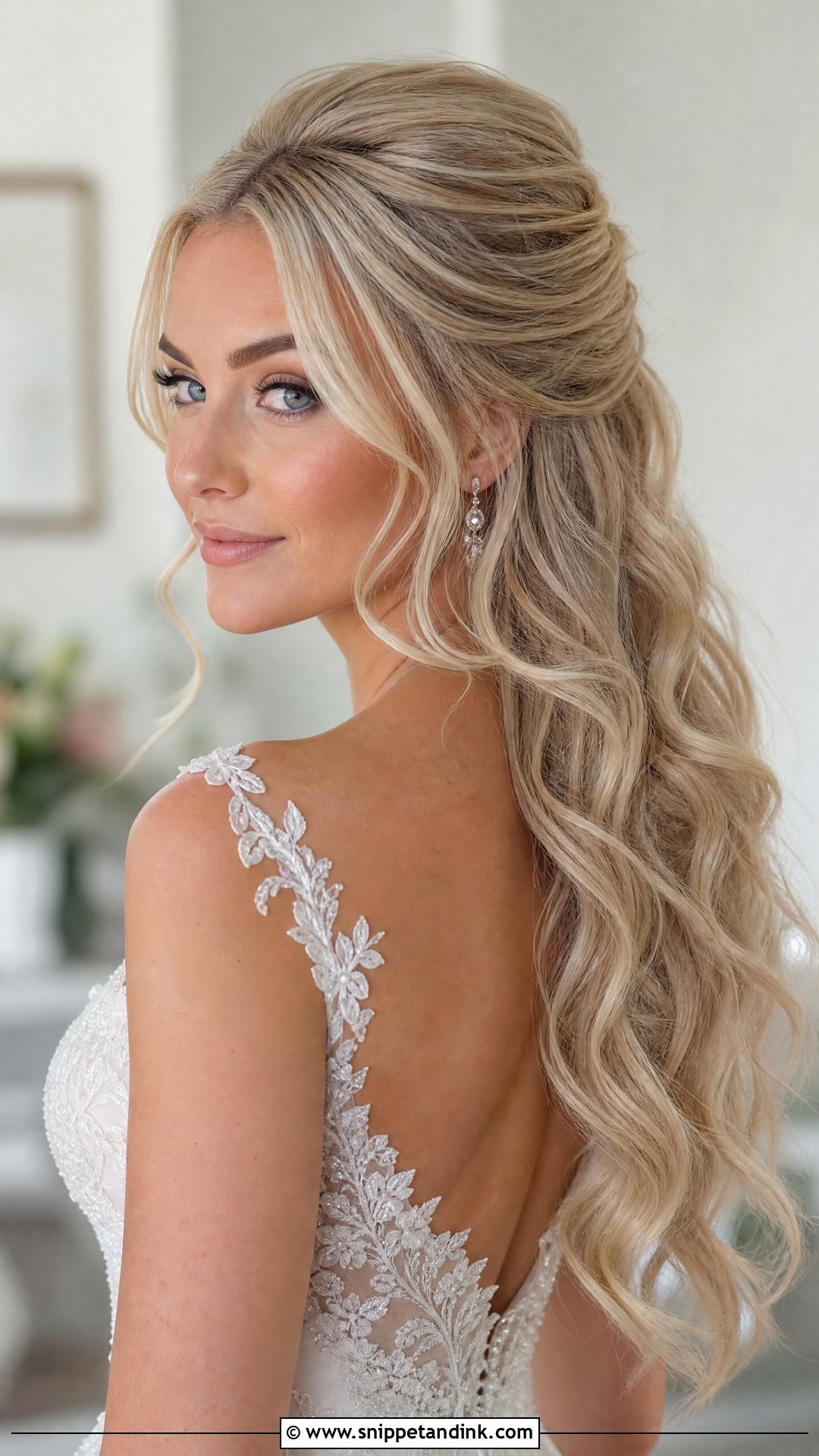 Bridal Half Up Half Down Hair - Snippet and Ink - 15 Bride Hair Styling Ideas