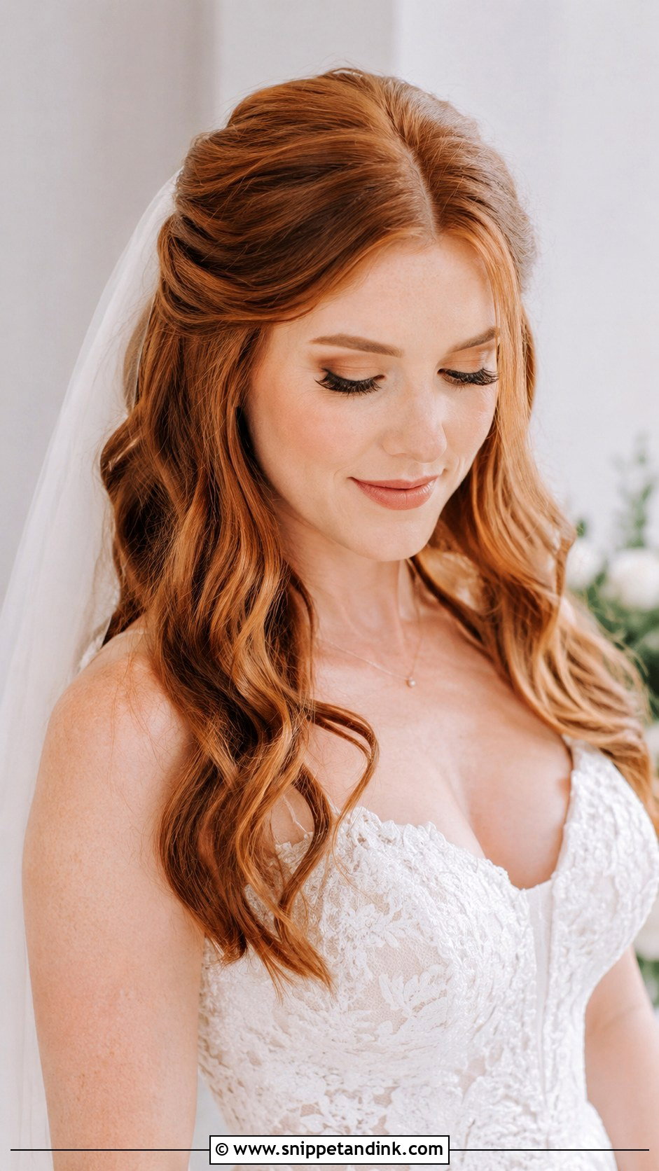 Bridal Half Up Half Down Hair - Snippet and Ink - 20 Bridal Hair 2024 Ideas