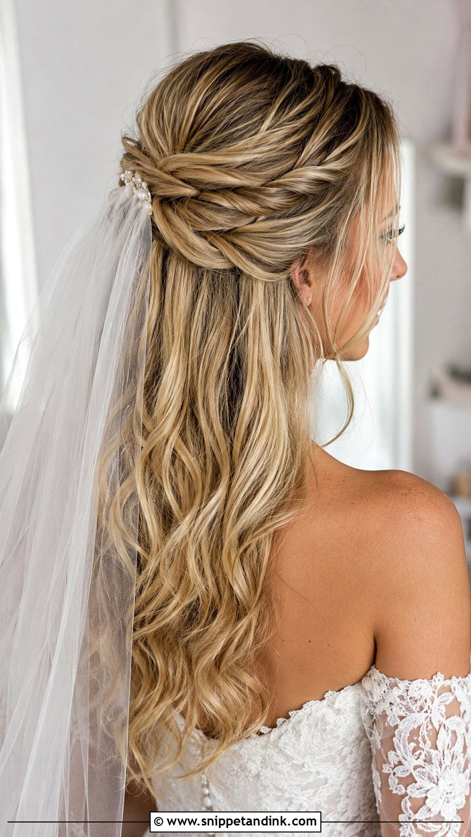 Bridal Half Up Half Down Hair - Snippet and Ink - 20 Bridal Hair Looks