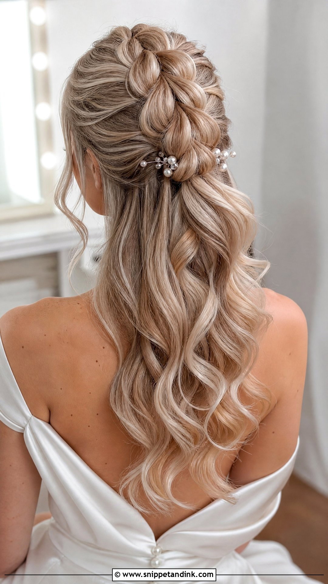 Bridal Half Up Pull Through Braid - Snippet and Ink - 15 Bridal Half-Up Half-Down Hair Braid Ideas
