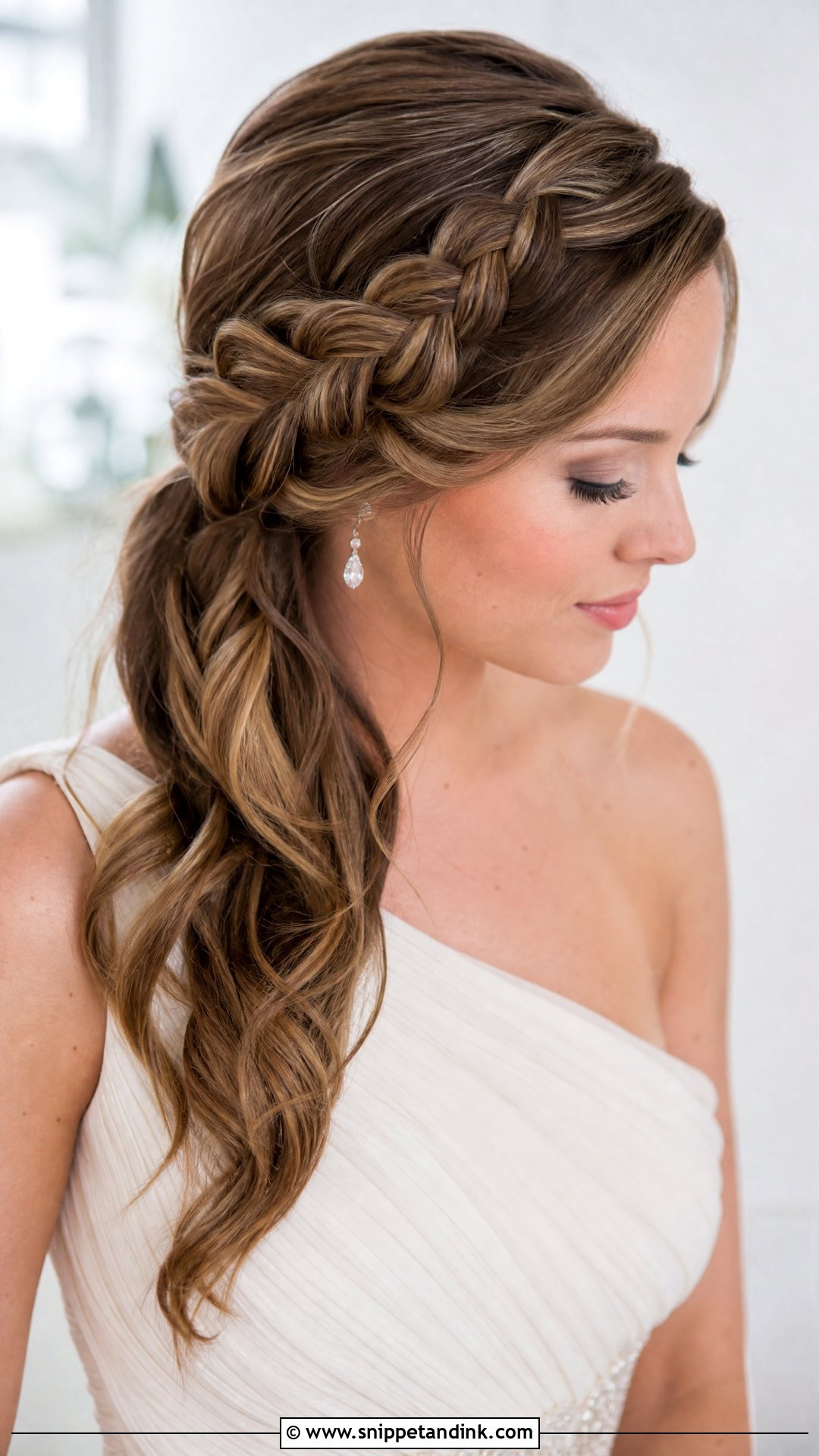 Bridal Half Up Side Braid - Snippet and Ink - 15 Bridal Half-Up Half-Down Hair Braid Ideas