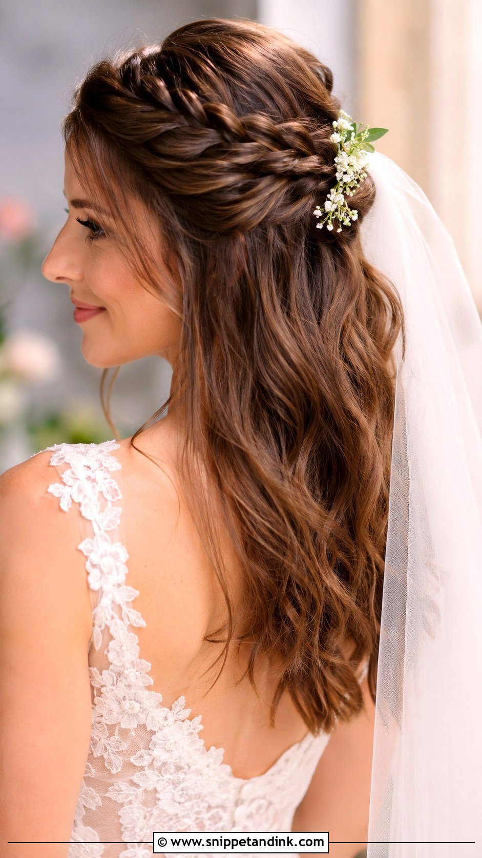 Bridal Half Up With Braids - Snippet and Ink - 20 Traditional Bridal Hairstyles