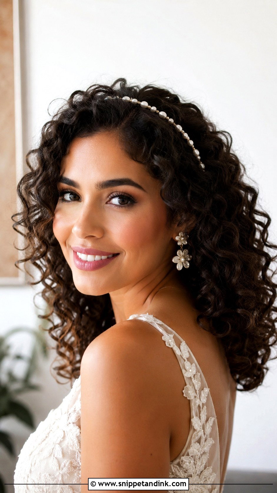 Bridal Headband Curly Hair - Snippet and Ink - 20 Bridal Headband Hairstyles