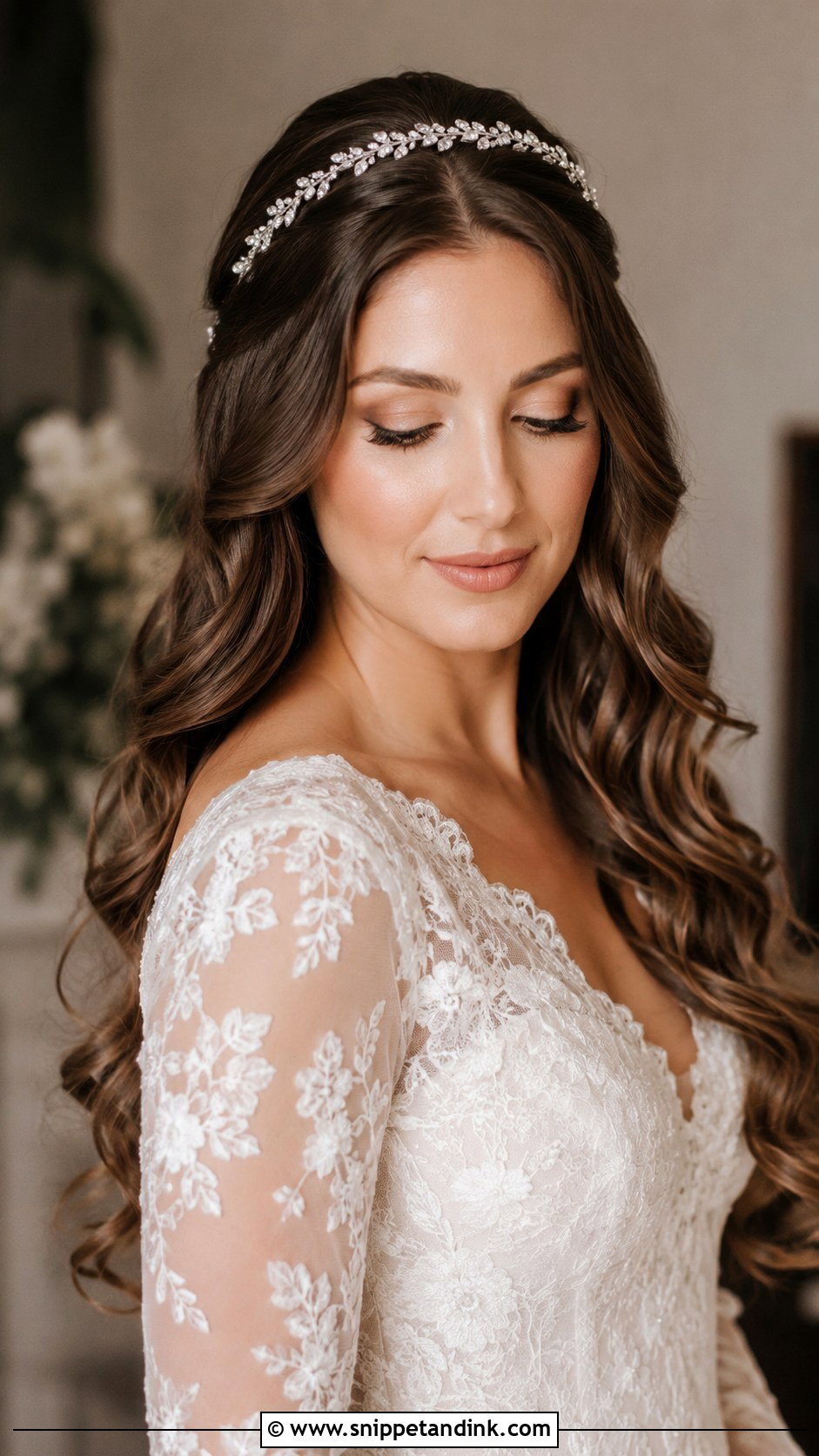 Bridal Headband Loose Waves - Snippet and Ink - 20 Bridal Headband Hairstyles