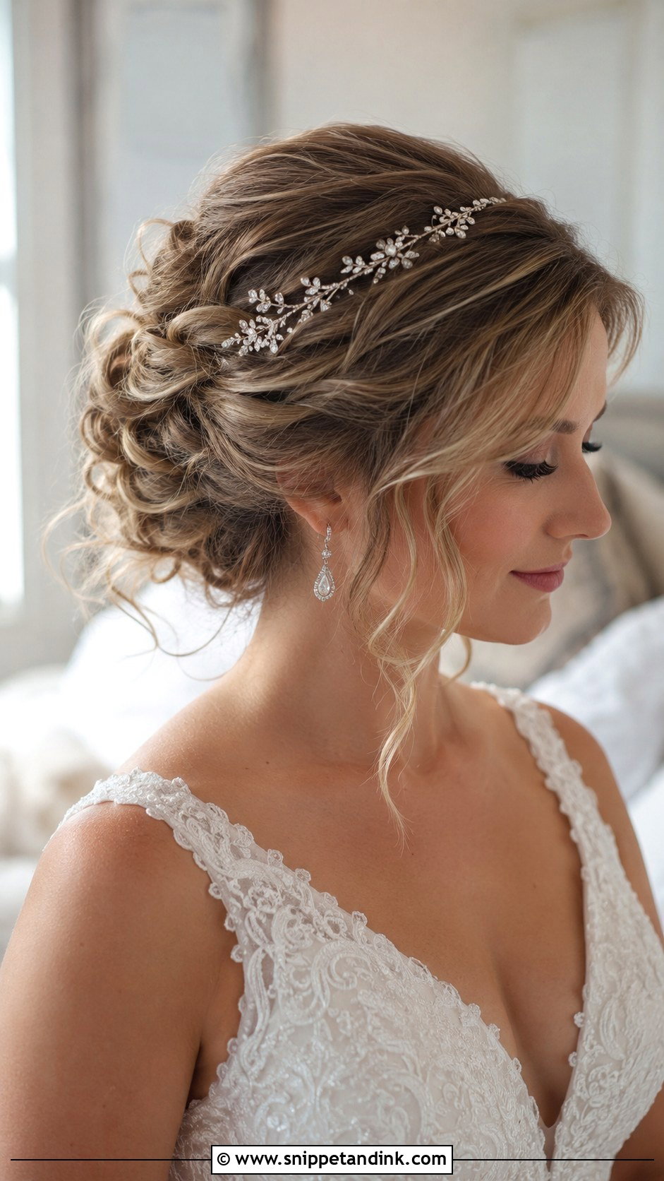 Bridal Headband Textured Updo - Snippet and Ink - 20 Bridal Headband Hairstyles