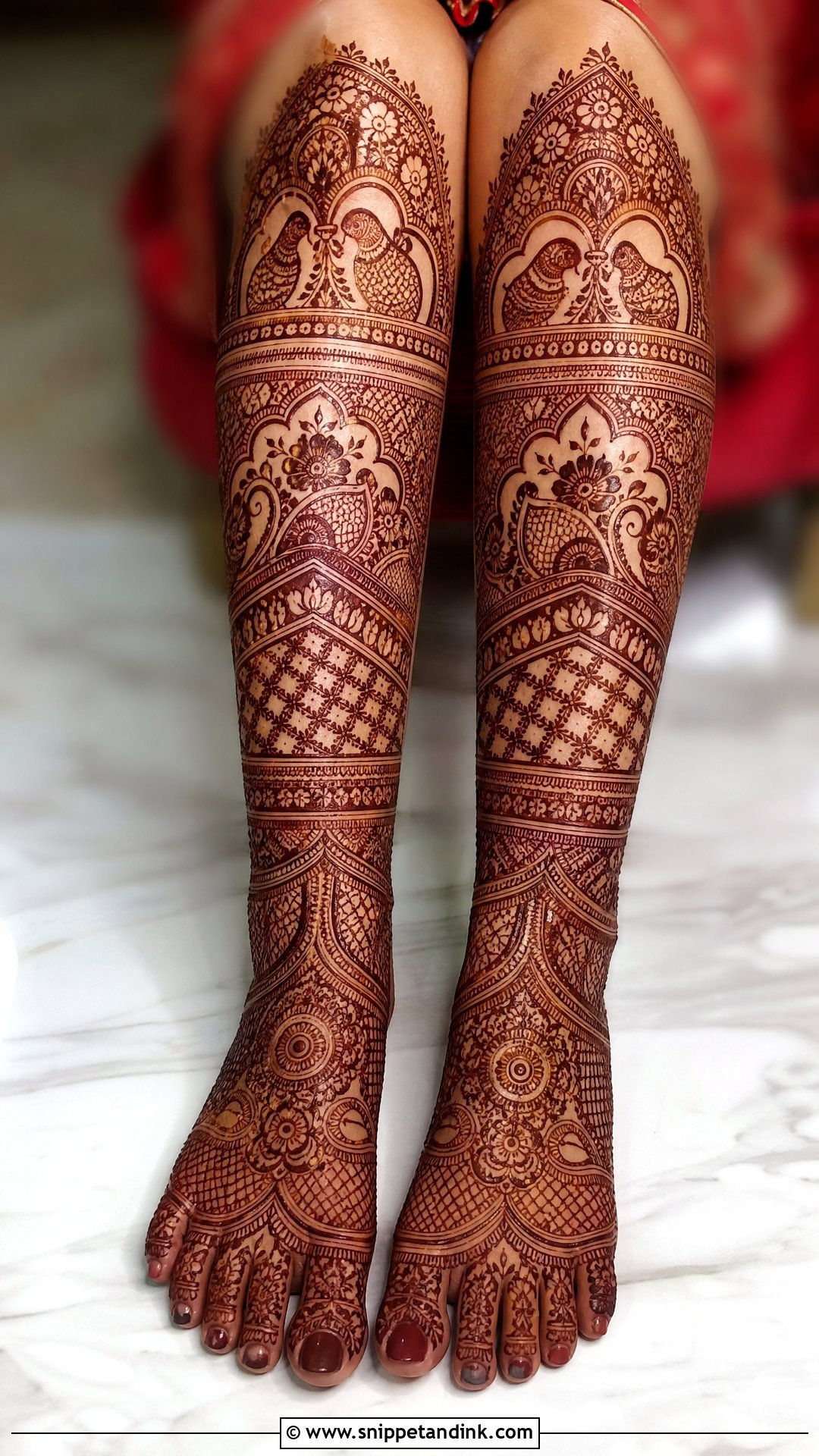 Bridal Heavy Leg Mehndi Design - Snippet and Ink - 30 Bridal Legs Mehndi Design Ideas