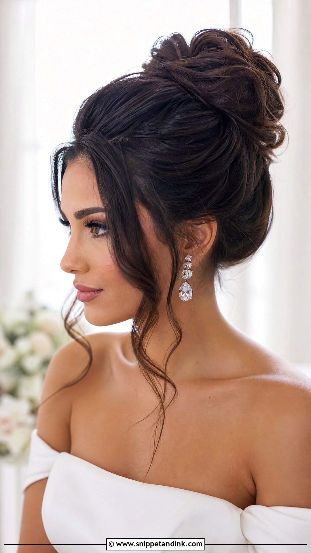 Bridal High Bun - Snippet and Ink - 15 Bridal Updo Hairstyle Ideas
