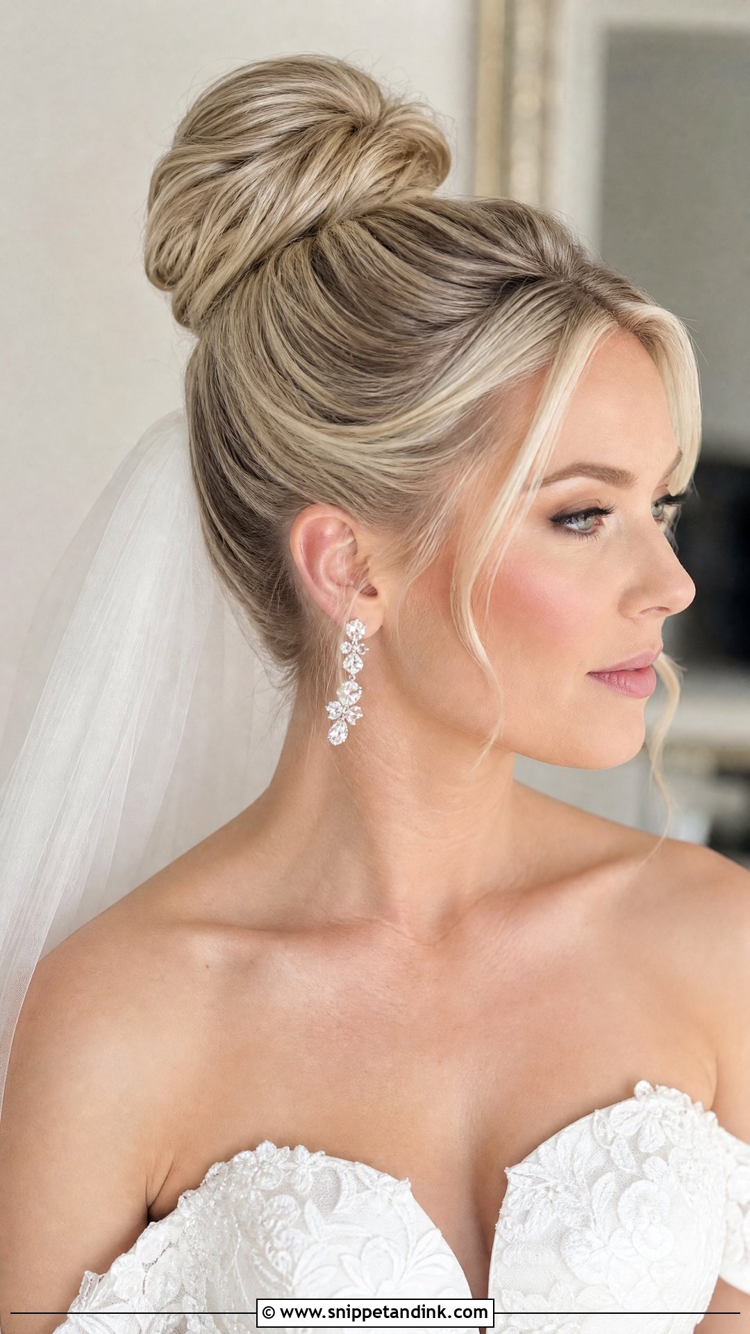 Bridal High Bun - Snippet and Ink - 15 Bride Hair Styling Ideas