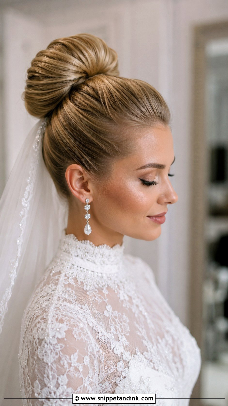 Bridal High Bun - Snippet and Ink - 20 Bridal Hair Looks