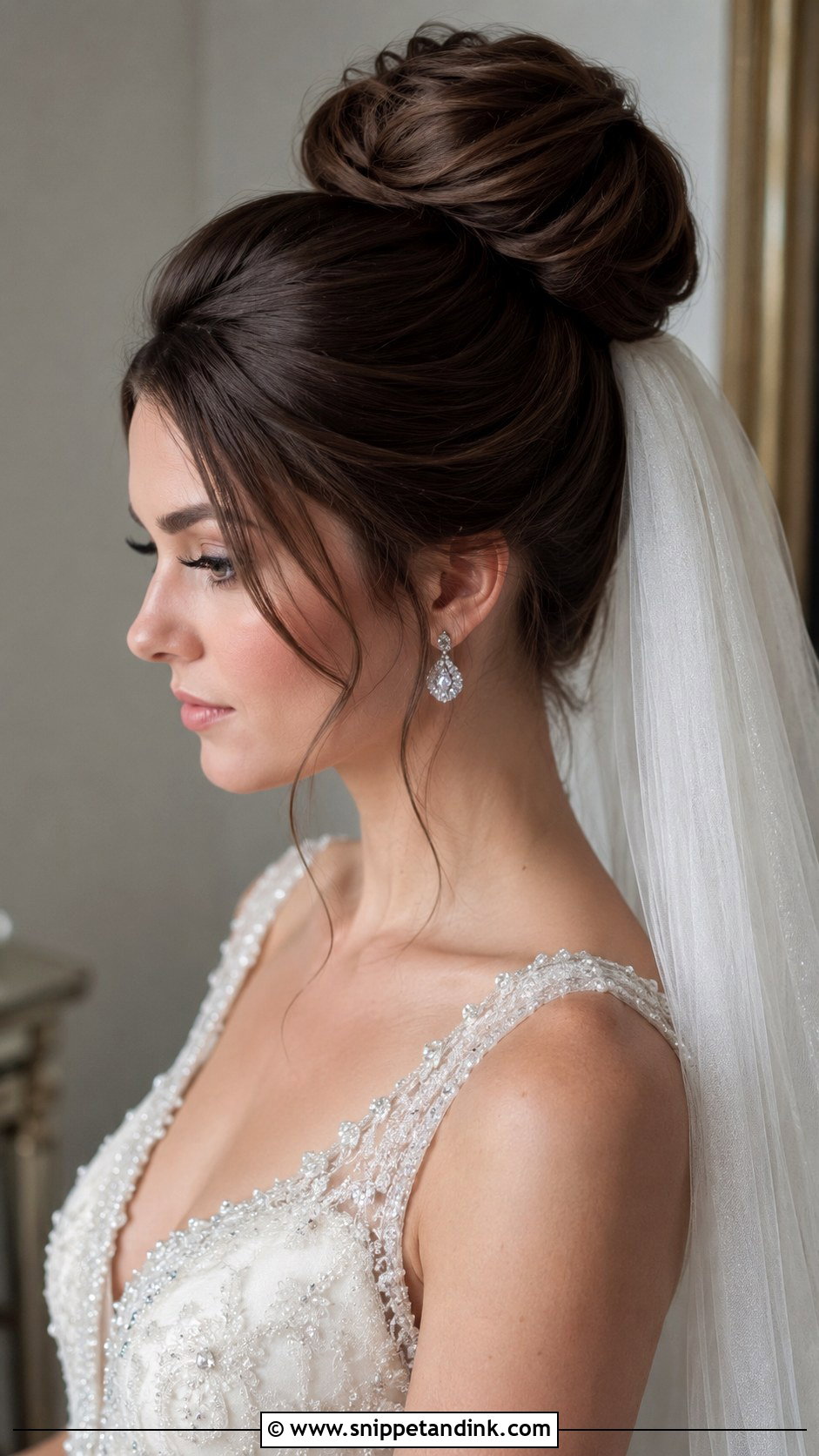 Bridal High Bun For Oval Face - Snippet and Ink - 20 Bridal Hairstyles for Oval Face Shape