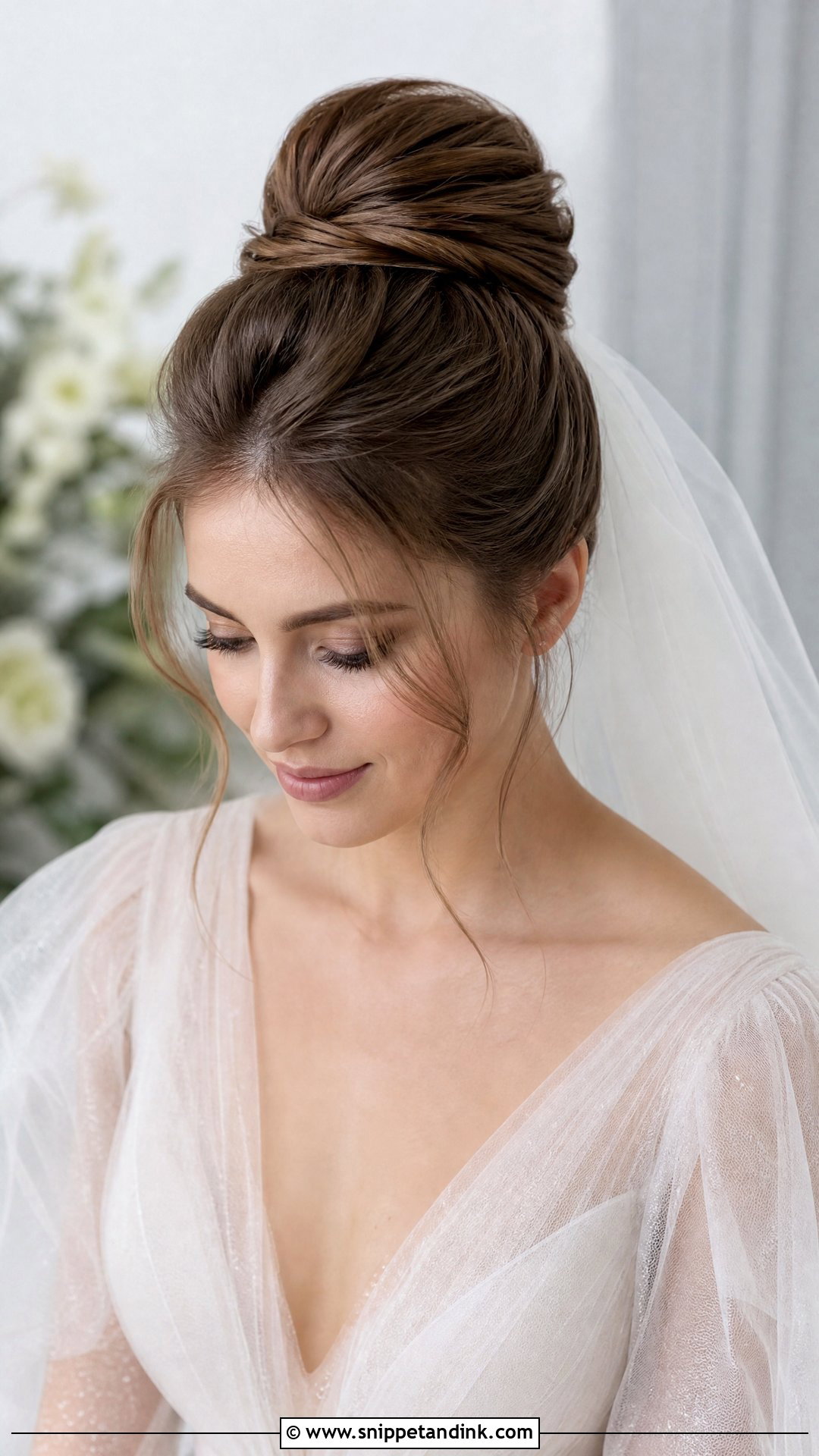 Bridal High Bun - Snippet and Ink - 15 Best Bridal Hairstyles