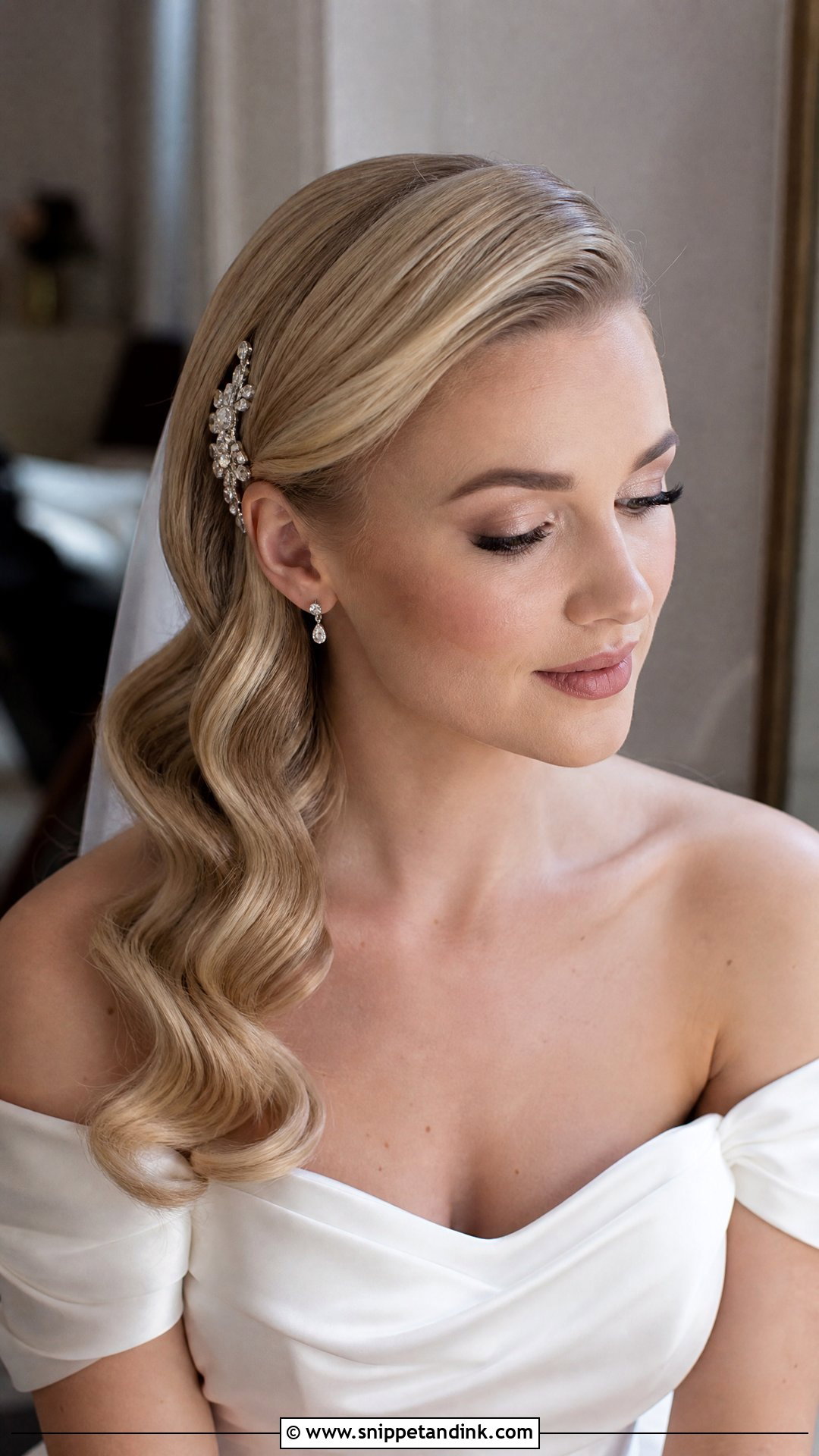 Bridal Hollywood Waves - Snippet and Ink - 15 Bridal Hair Aesthetic Ideas