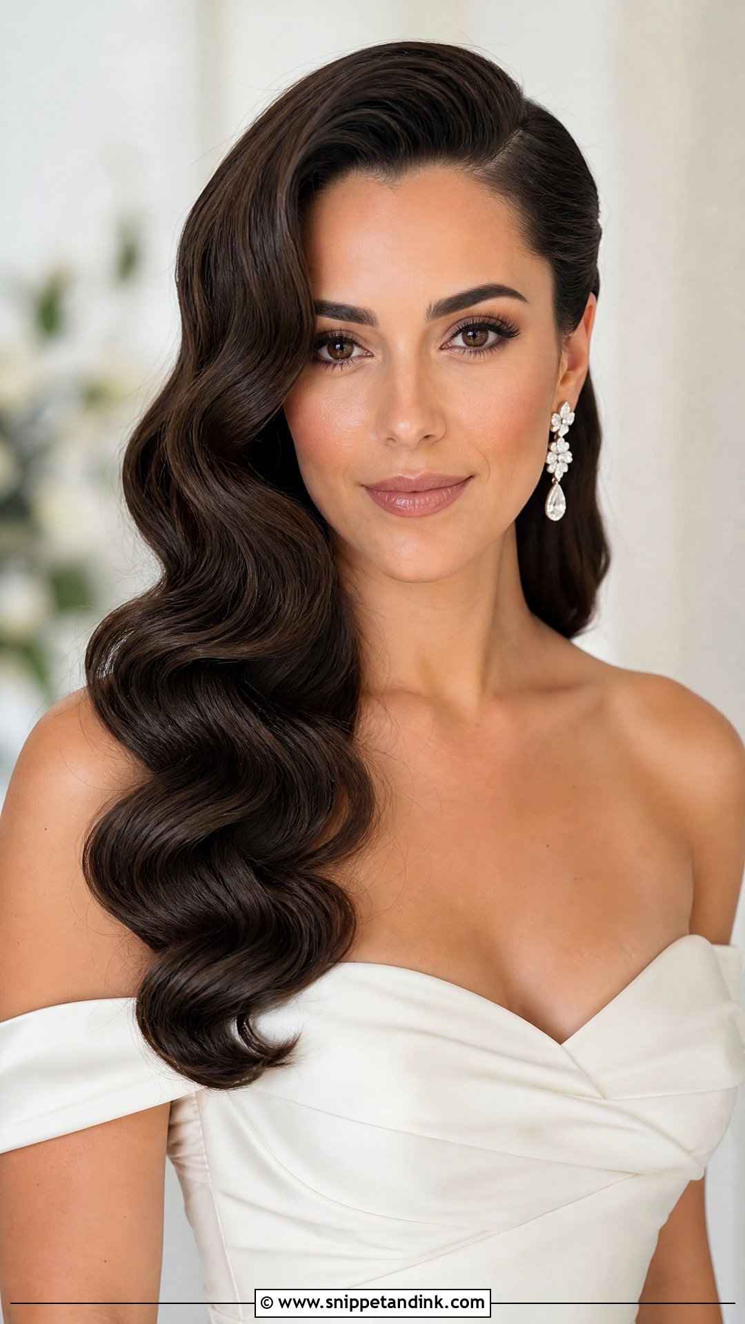 Bridal Hollywood Waves Front View - Snippet and Ink - 15 Bridal Hair From Front View Ideas