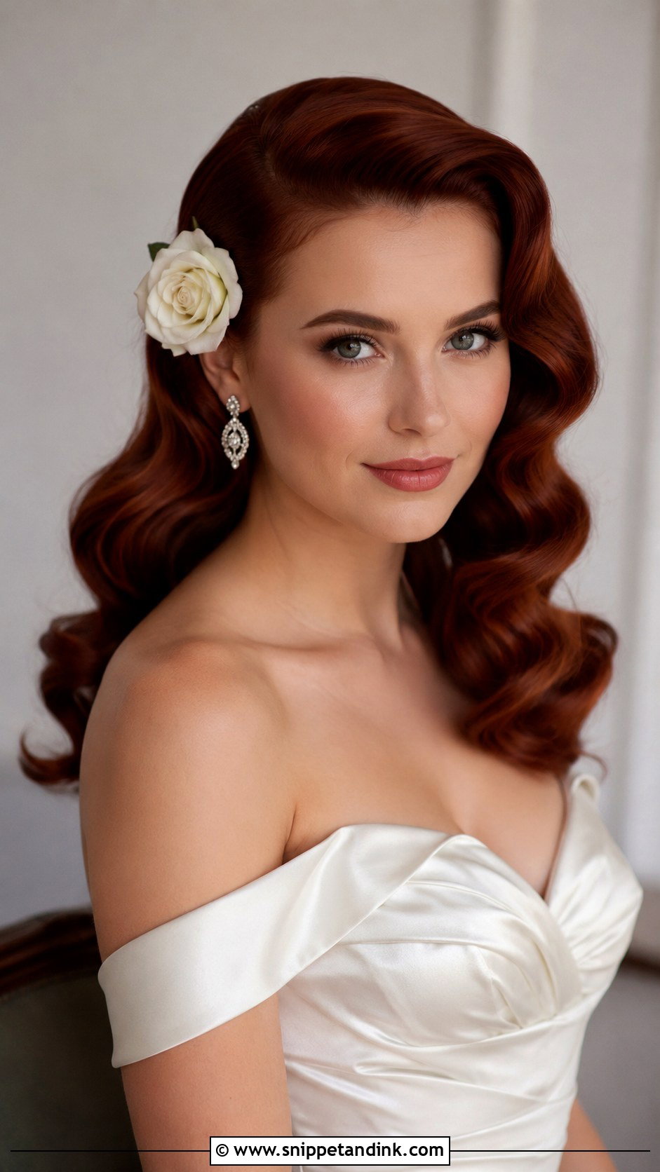 Bridal Hollywood Waves With Flowers - Snippet and Ink - 20 Bridal Hairstyle with Flowers