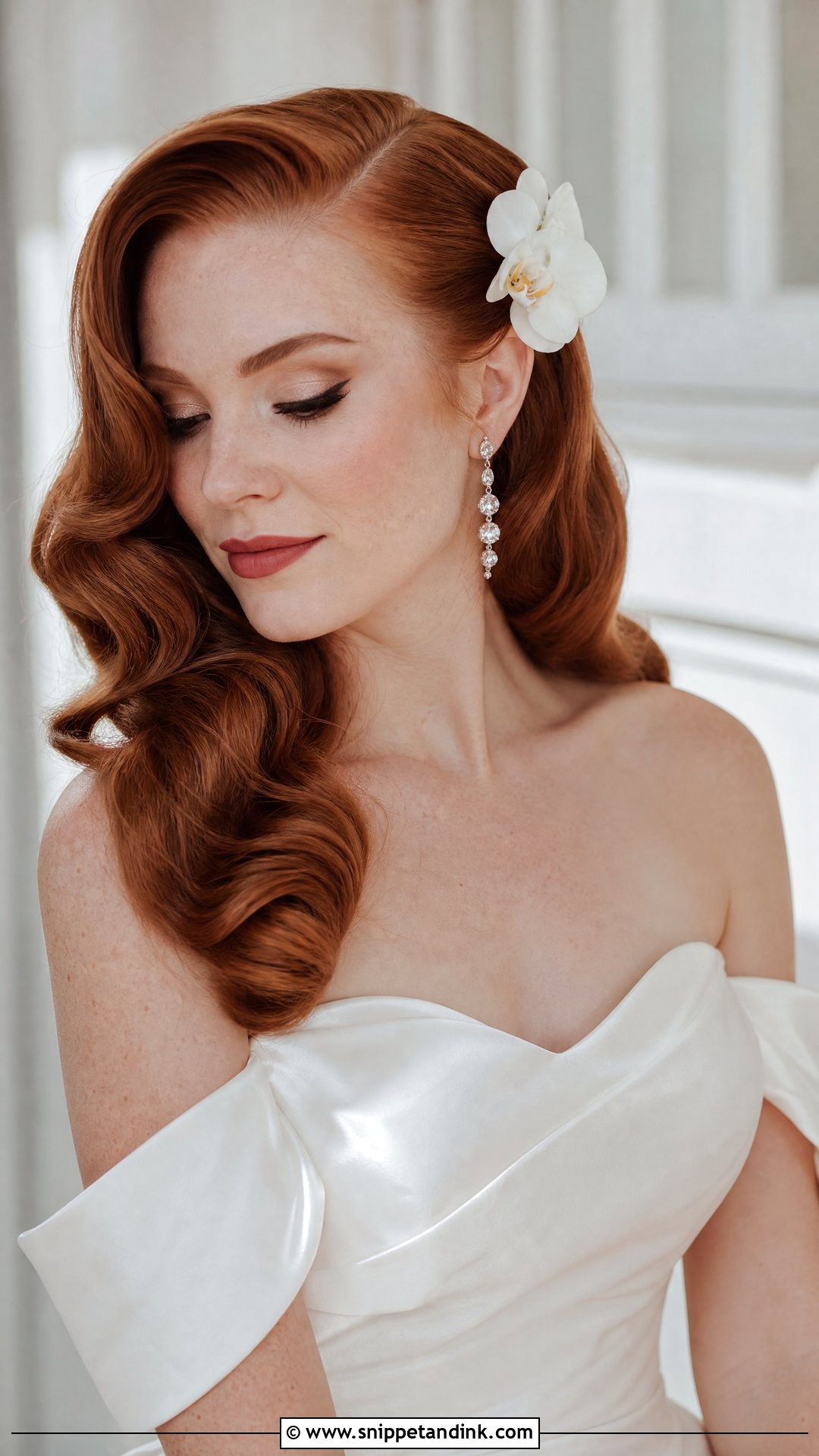 Bridal Hollywood Waves With Flowers - Snippet and Ink - 15 Bridal Hairstyles Flowers