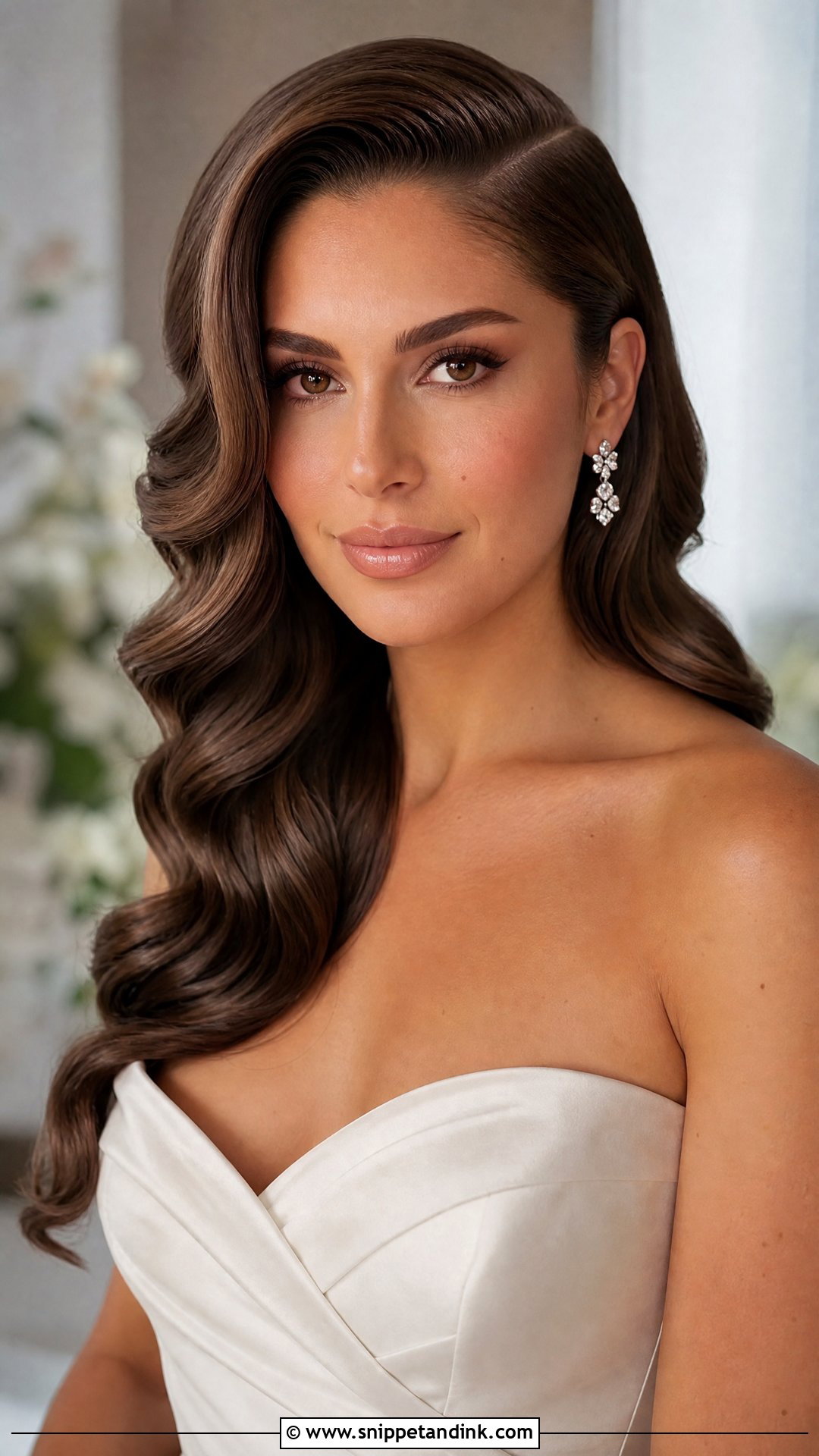Bridal Hollywood Waves With Side Part - Snippet and Ink - 15 Front Hair Styles for Bride