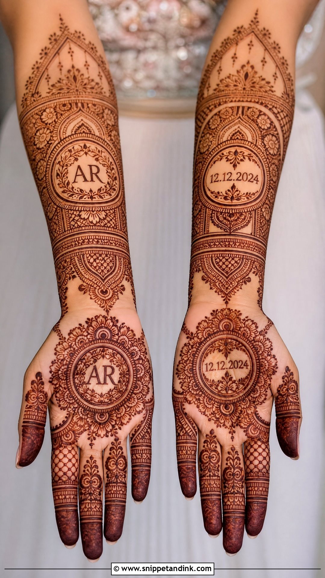 Bridal Initials Mehndi Design - Snippet and Ink - 25 Wedding Mehndi Mehandi Design for Bride Ideas